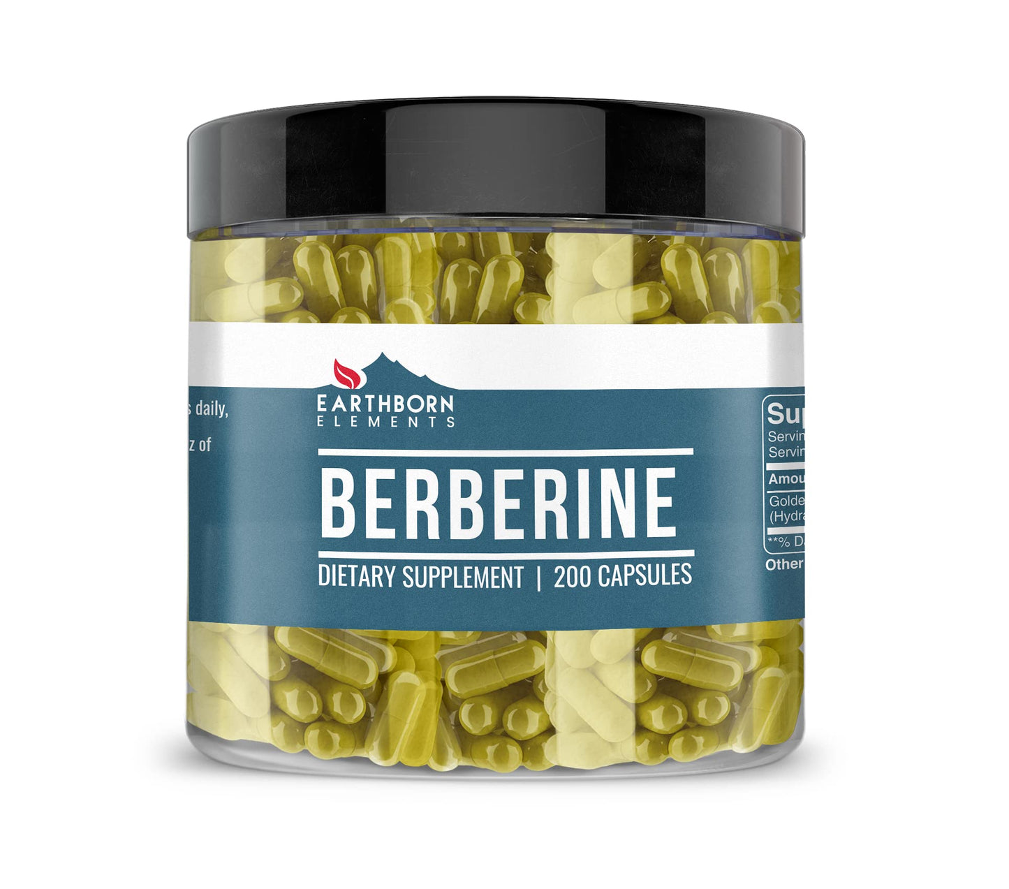 Earthborn Elements Berberine 200 Capsules, Pure & Undiluted, No Additives - Medaid International