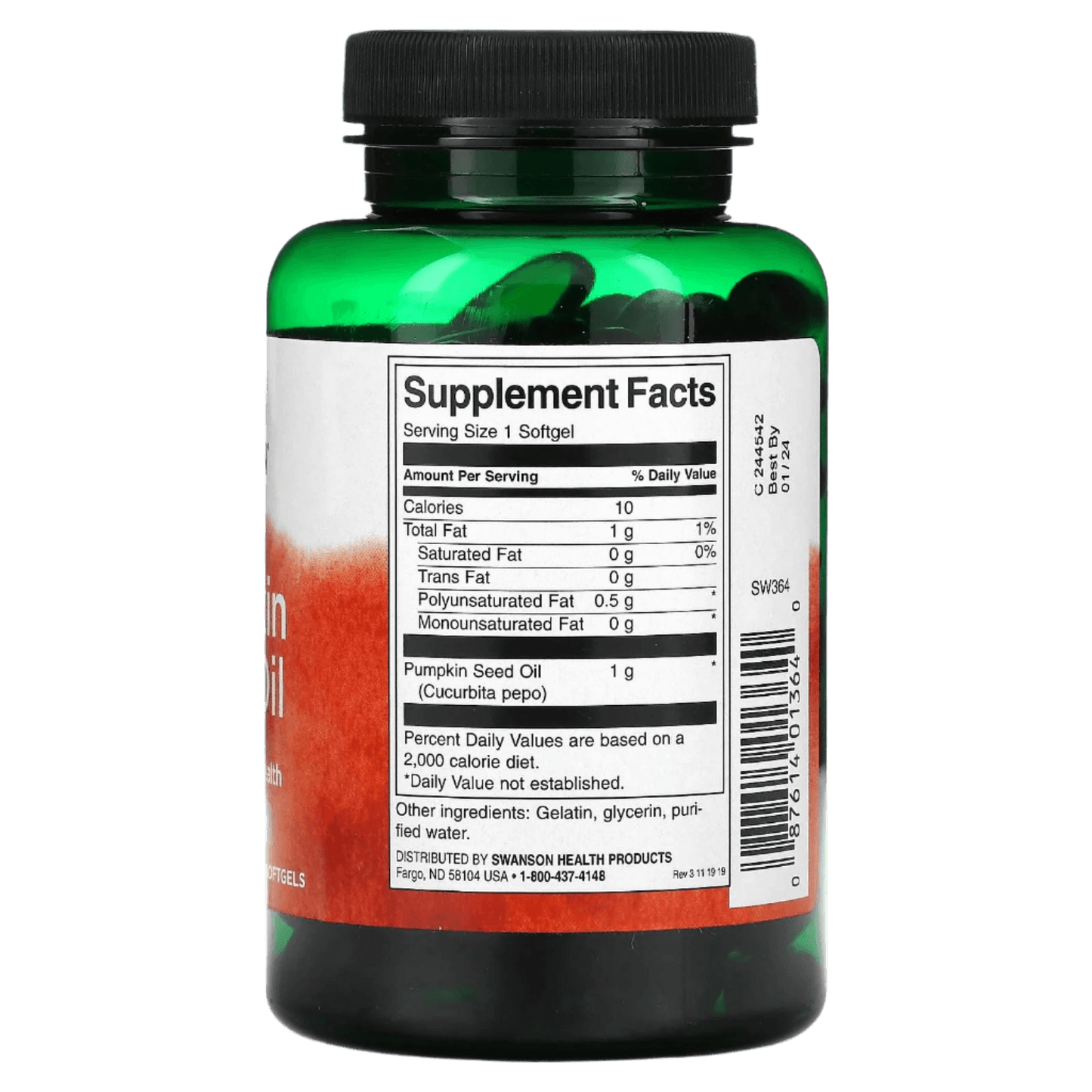 Swanson Pumpkin Seed Oil – 1000 mg | 100 Softgels