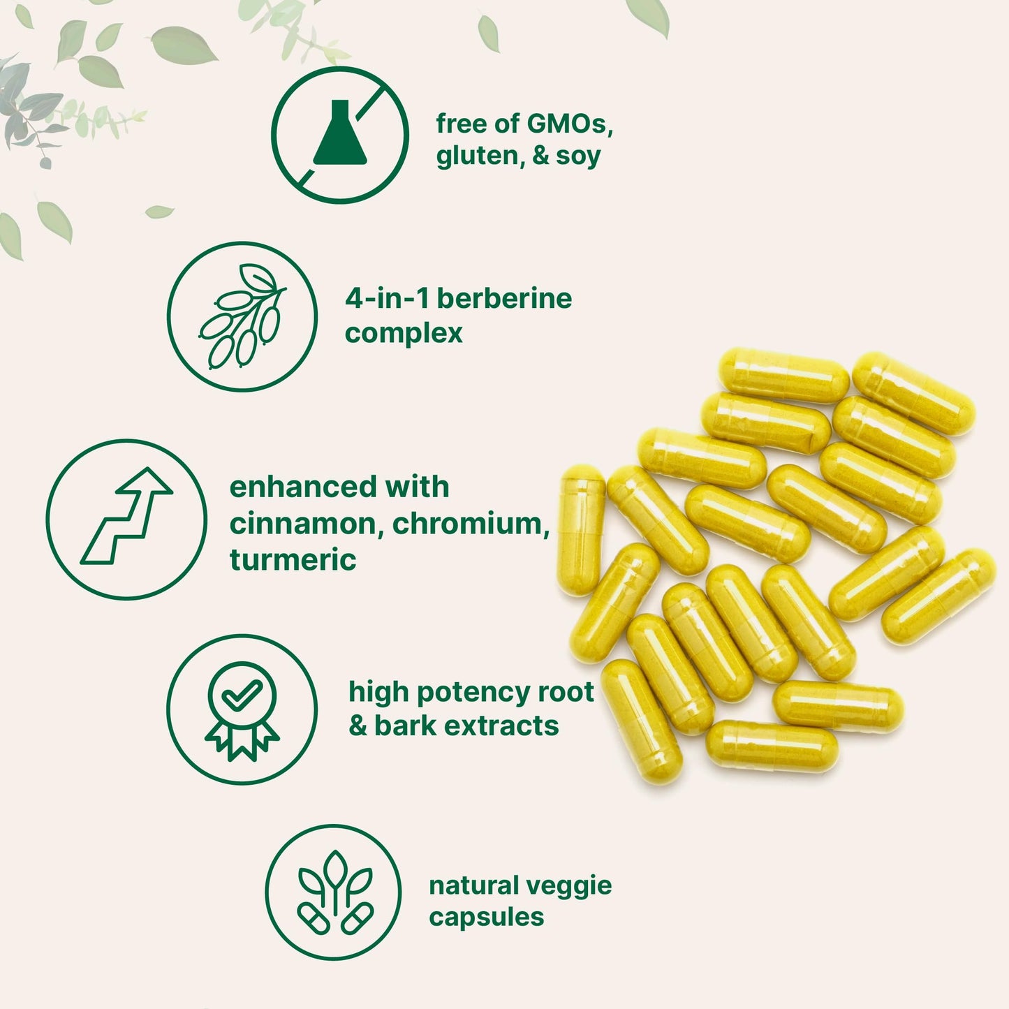 Berberine with Ceylon Cinnamon, Chromium, & Turmeric | 3,000mg Equivalent | 240 Veggie Capsules | High Potency Berberine HCl Root + Cinnamon Bark Extract | Heart Health & Immune Support Supplement* - Medaid International