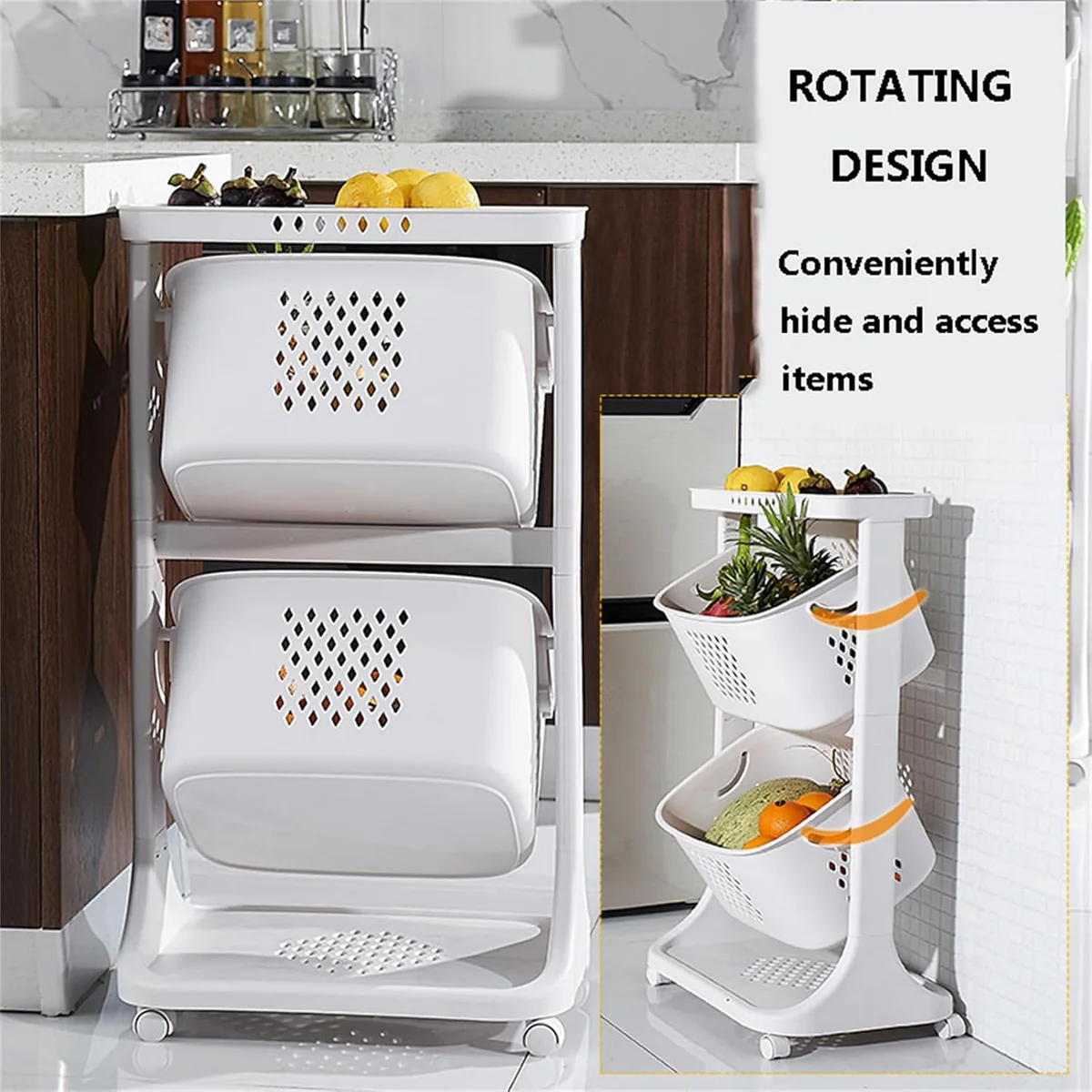 Portable Stackable Storage Baskets 2 Layer - Medaid International