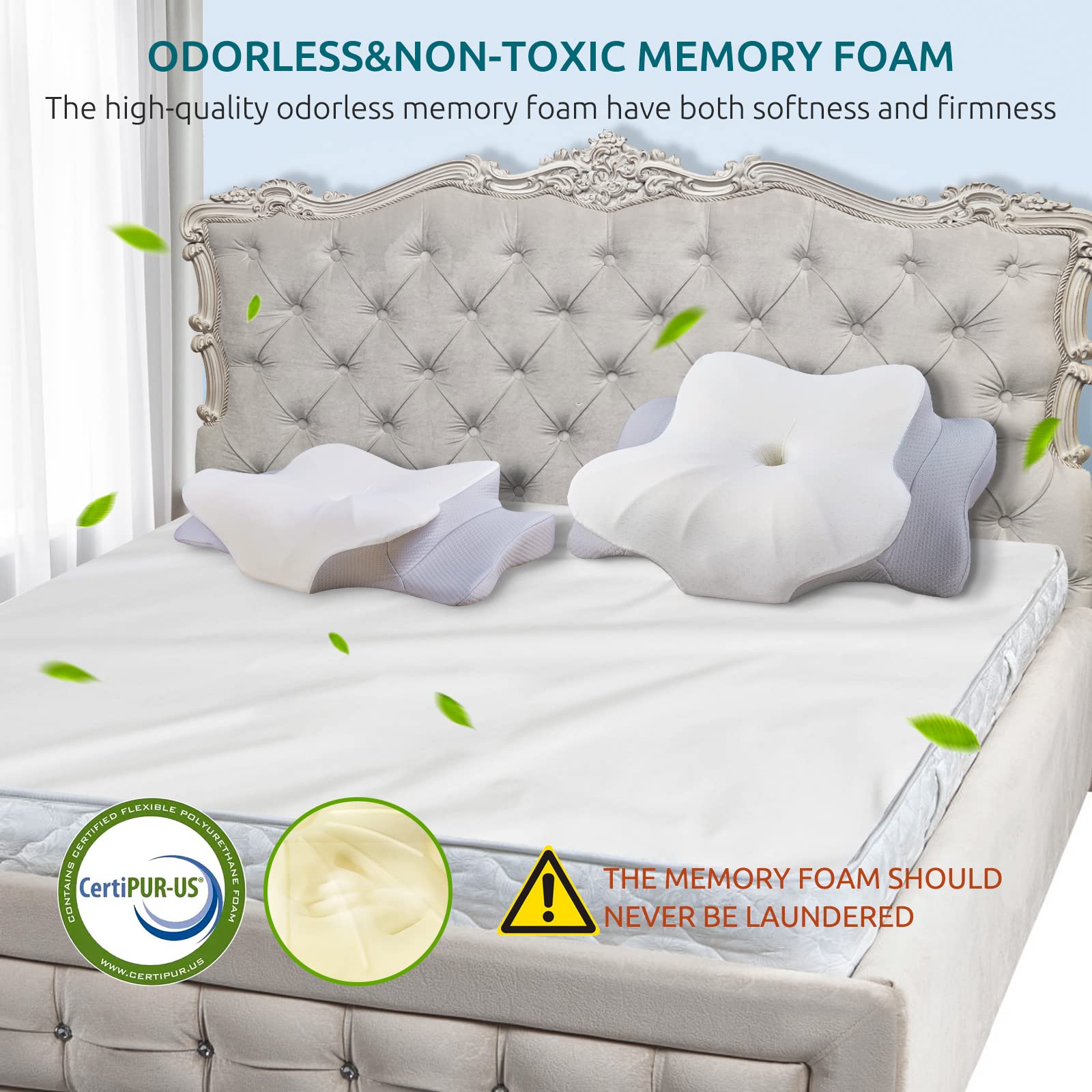 DONAMA Cervical Pillow for Neck and Shoulder,Contour Memory Foam Pillow,Ergonomic Neck Support Pillow for Side Back Stomach Sleepers with Pillowcase - Medaid International