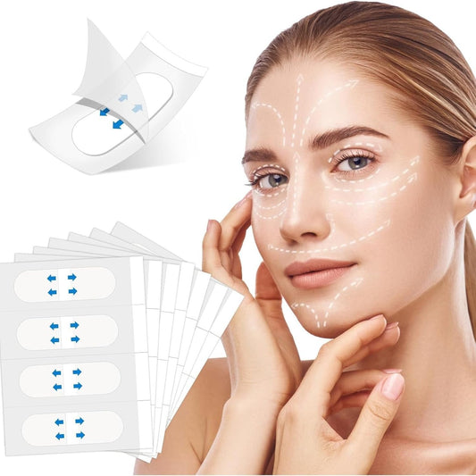 120 PCS Face Lift Tape, Face Tape Lifting Invisible, Instant Face Lift Sticker, Invisible Beauty Face Tape Neck Tape, Facial Makeup Tape for Double Chin Jowls Eyes Wrinkles Sagging Skin