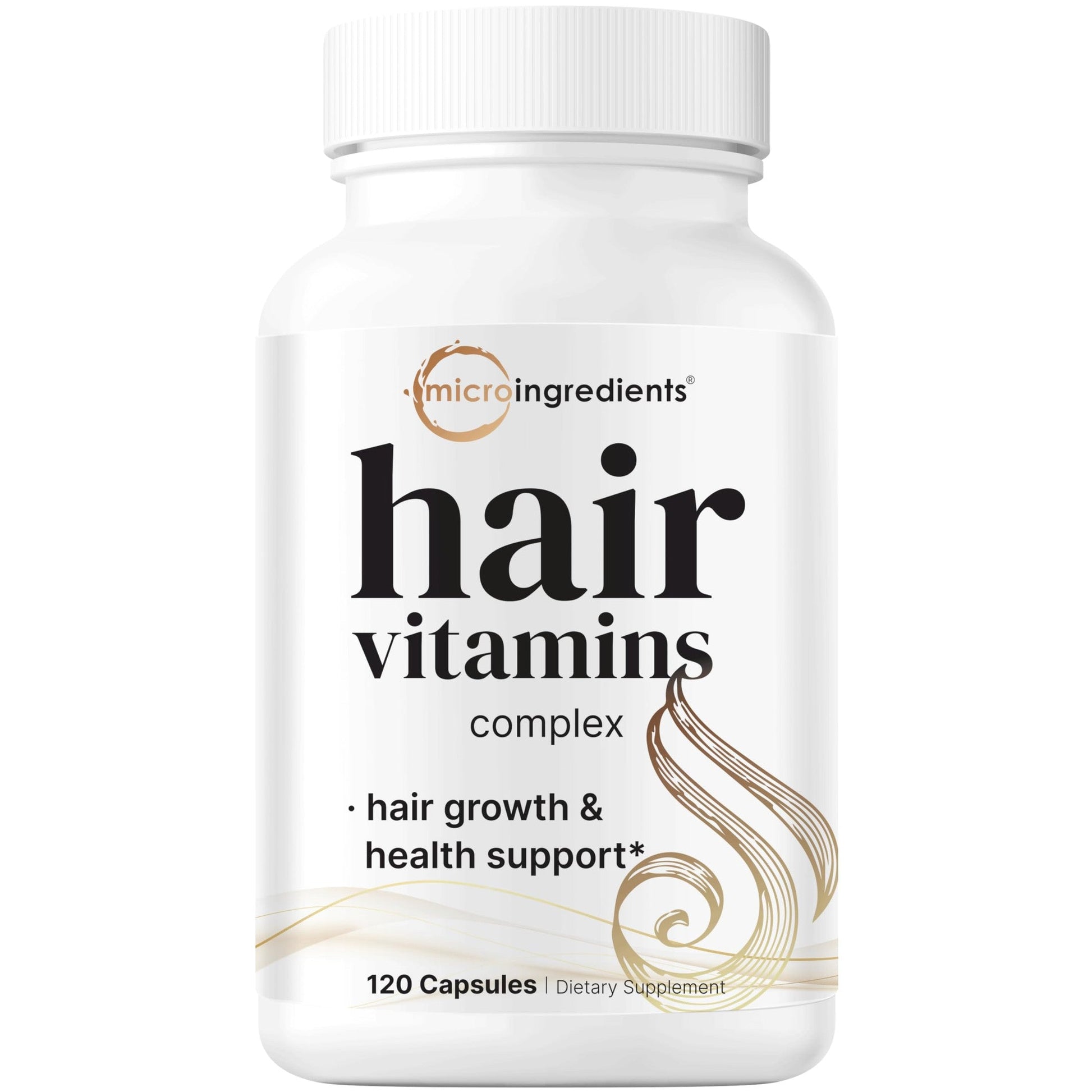 Micro Ingredients Hair Growth Vitamins for Women & Men, 120 Capsules | 14-in-1 Formula with Biotin, Collagen, Keratin, Saw Palmetto & More | Thicker, Fuller, Nourishes Thinning & Loss Hair Support - Medaid International