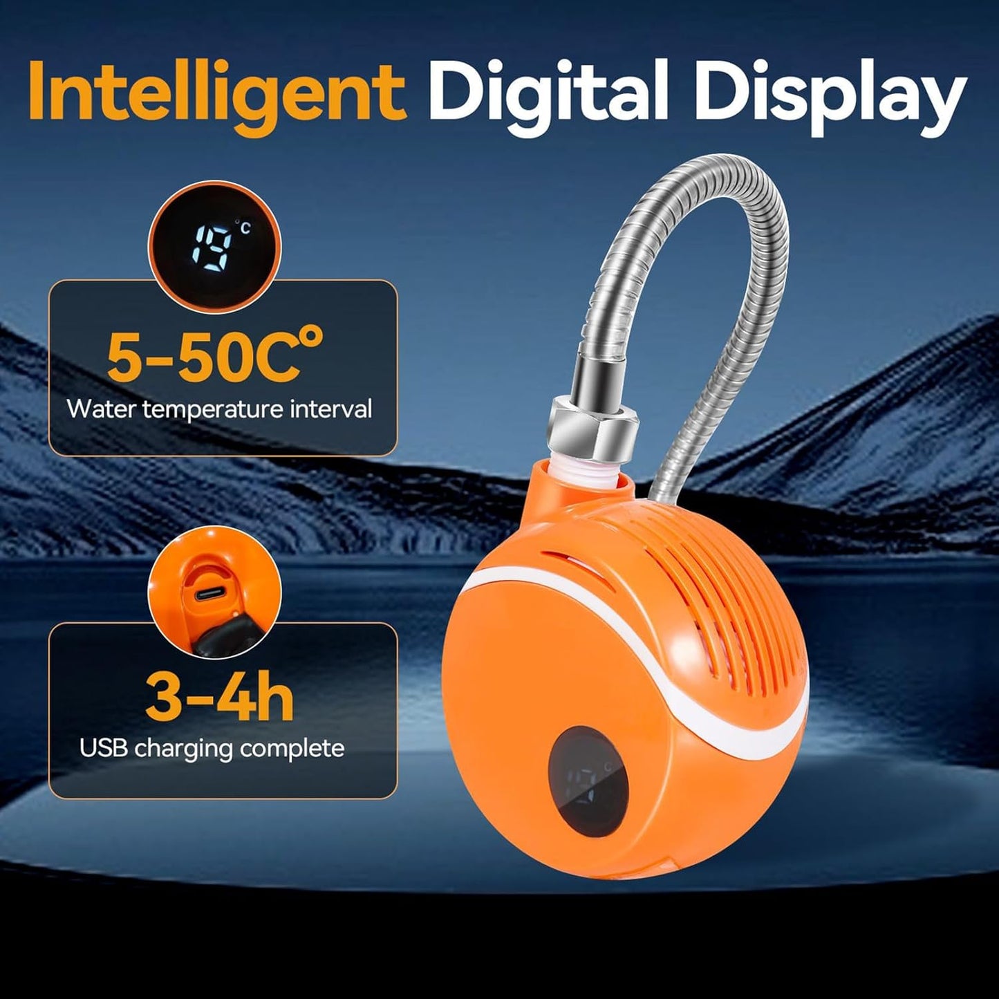 Portable Camping Shower – Rechargeable Digital Display Pump