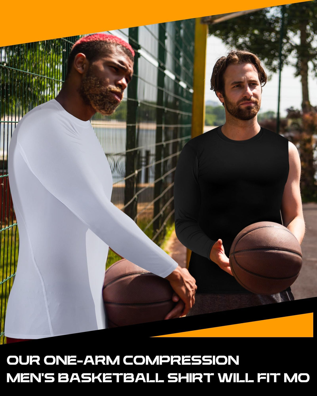 KASTWAVE Compression Shirts for Men Long Sleeve Quick Dry Mens Single Sleeve Compression Shirts 1/2 Single Arm Athletic Base Layer Undershirt Gear T Shirt Single Sleeve Compression Shirt, 2 Pcs * L
