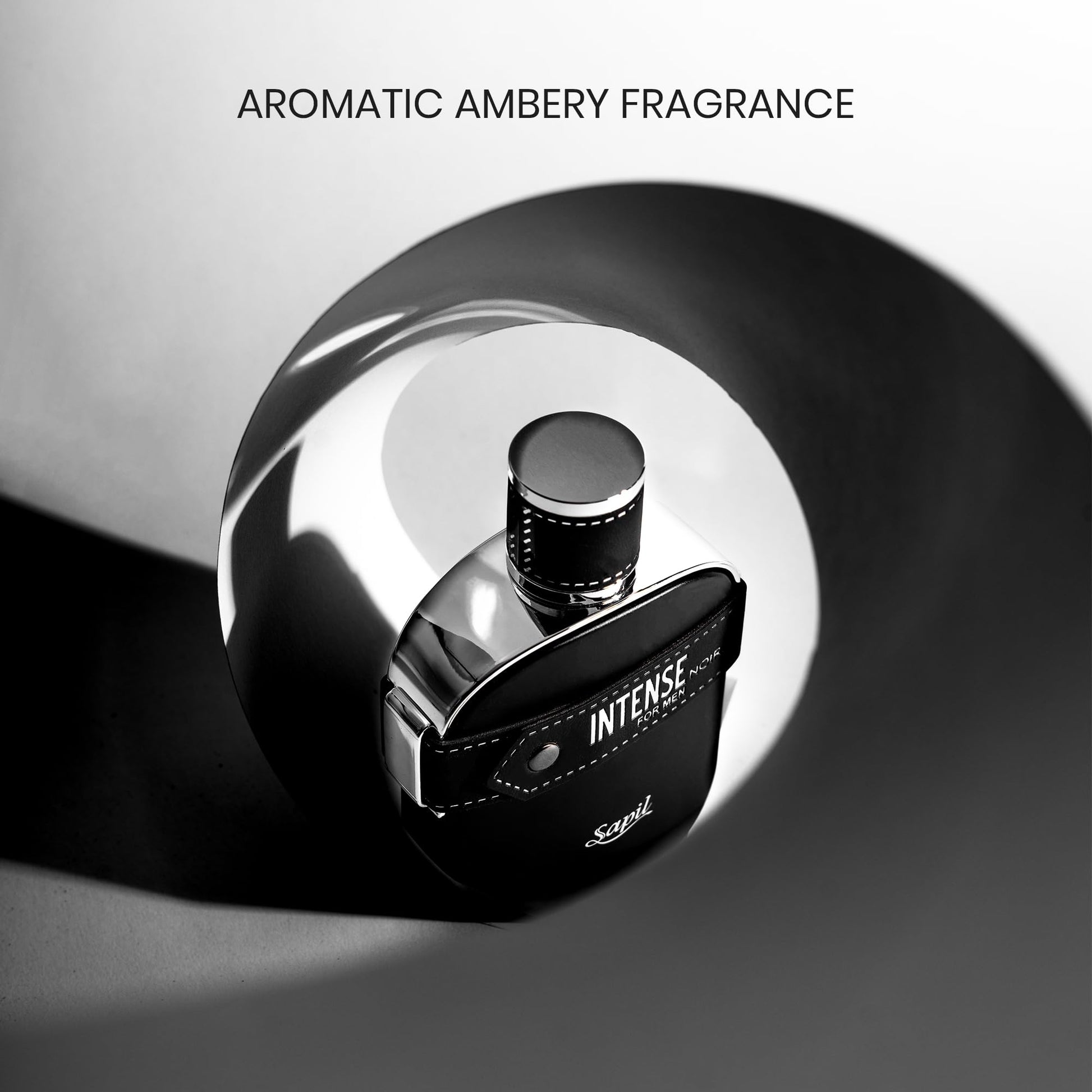 Sapil Intense Noir Eau de Parfum for Men – Long-Lasting Masculine Perfume with Amber, Leather, Patchouli & Musk – Bold Scent with Citrus Notes – 100ml - Medaid International