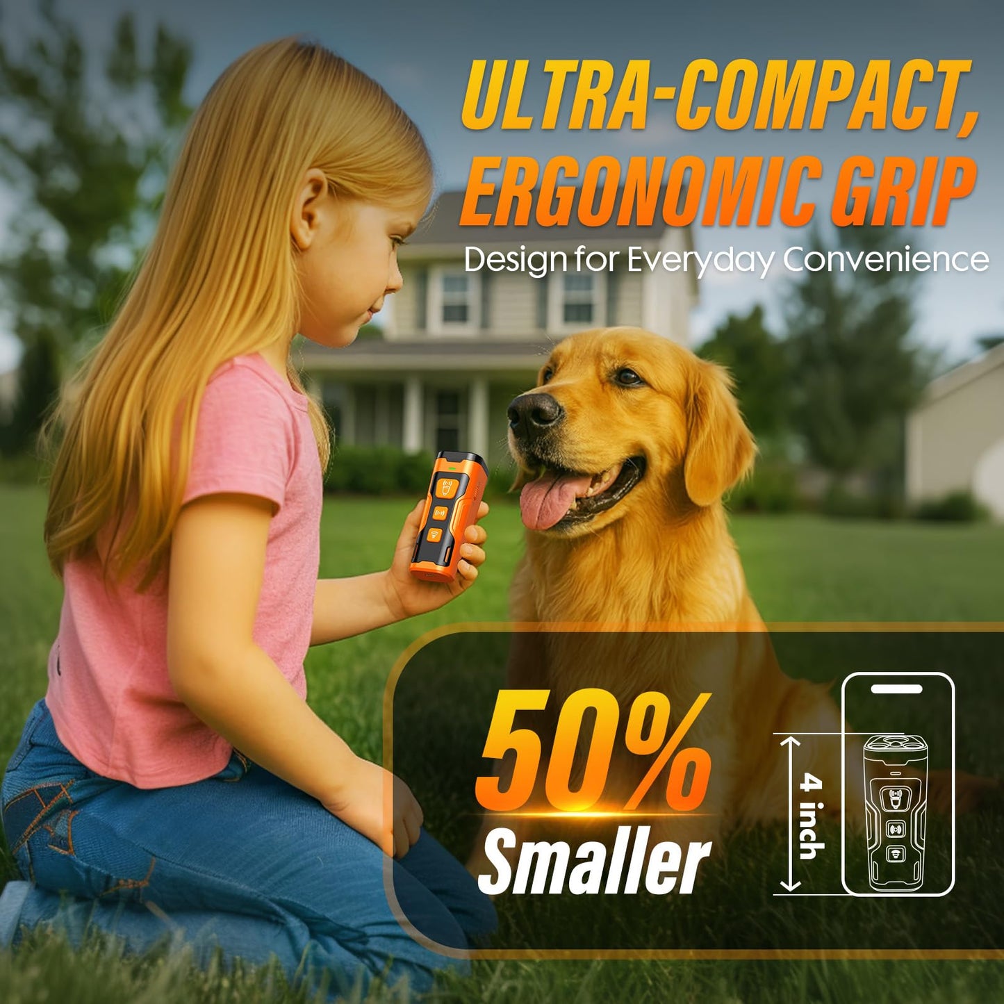 YUYQA Dog Bark Deterrent Device, 3X Ultrasonic Anti Barking, 6 Training Modes 23 FT Range Barks No More Indoors Outdoors Behavior Correct Safe & Humane Rechargeable Compact Bark Control for Dogs - Medaid International