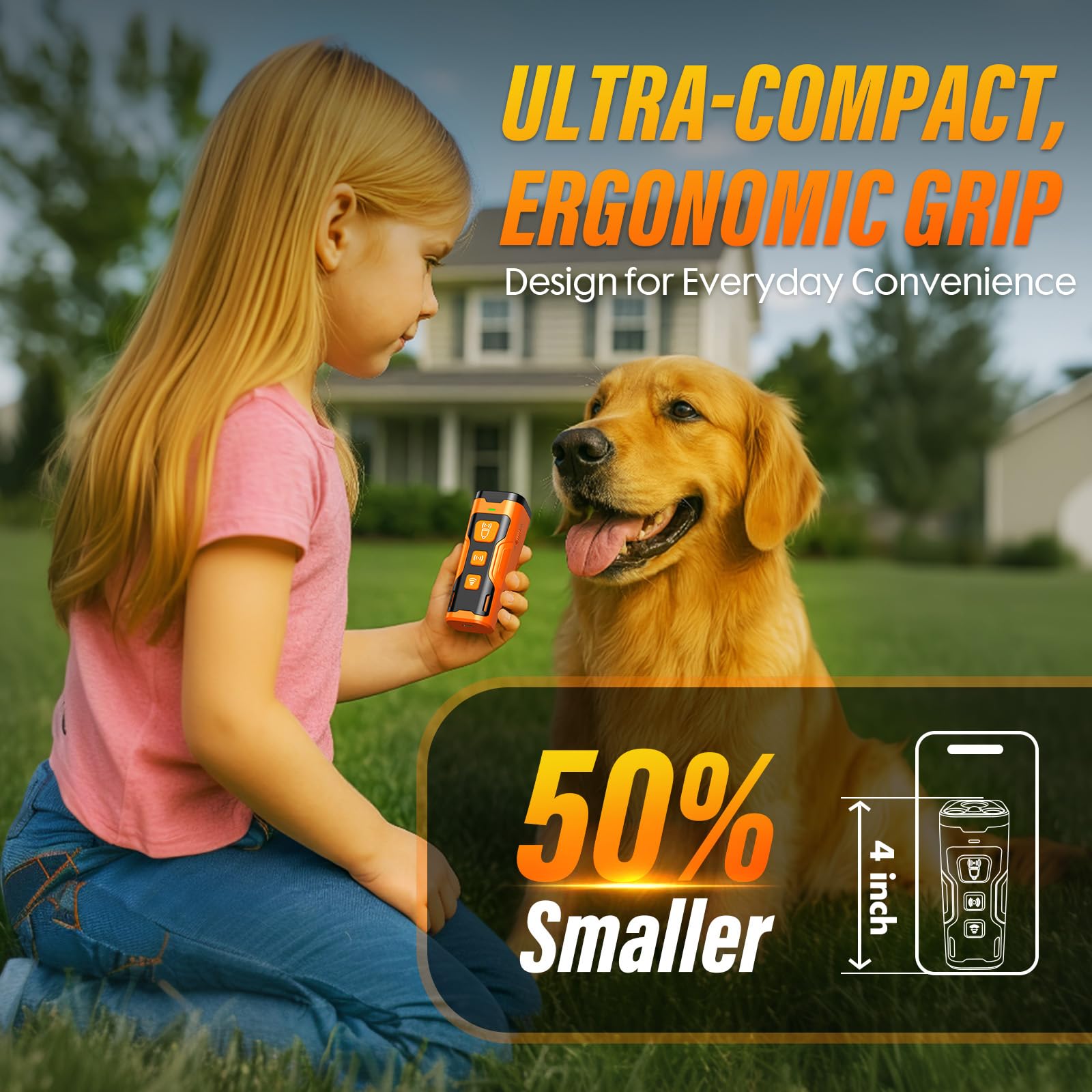 YUYQA Dog Bark Deterrent Device, 3X Ultrasonic Anti Barking, 6 Training Modes 23 FT Range Barks No More Indoors Outdoors Behavior Correct Safe & Humane Rechargeable Compact Bark Control for Dogs - Medaid International