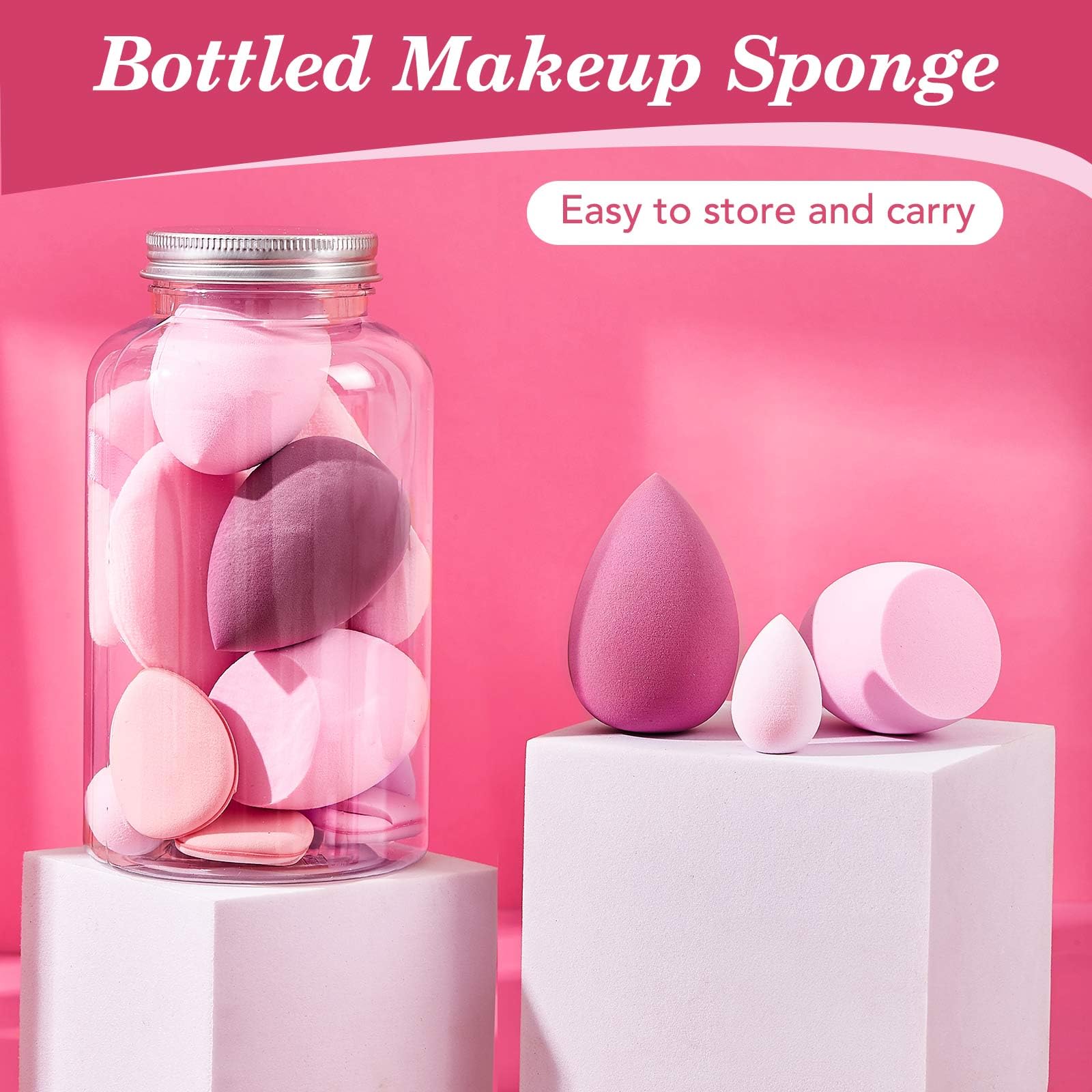 14PCS Makeup Sponge Set, Beauty Blender Sponge for Foundation Blending with 3PCS Mini Makeup Sponges & 4PCS Triangle Powder Puff, Soft Make Up Sponges for Face Cosmetic Applicator for Powder Liquid - Medaid International