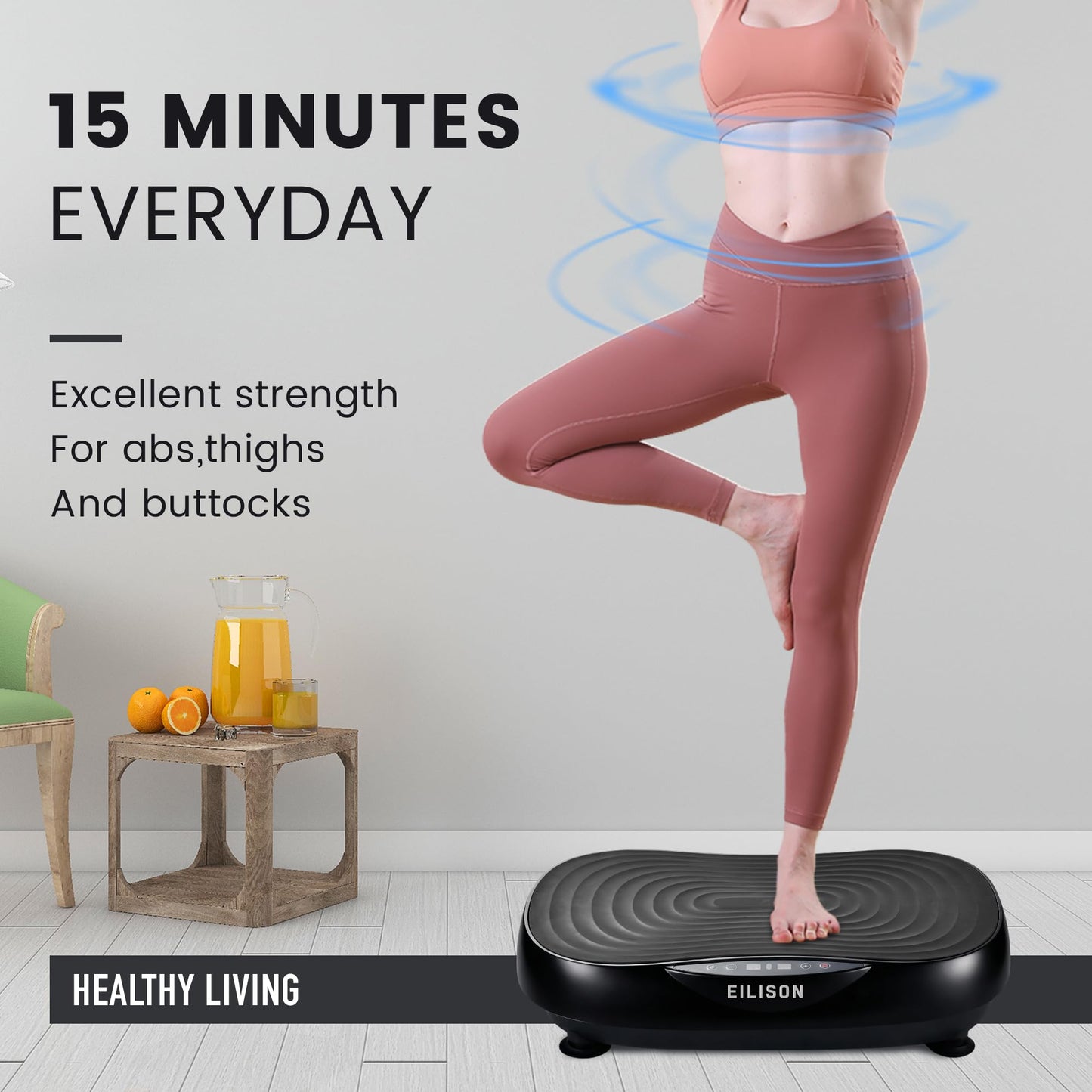 EILISON Glory Vibration Plate Exercise Machine - Lymphatic Drainage Whole Body Workout Vibration Platform 99 Adjustable Speeds Power Shaping Vibrating Plate, Weight Loss, 350 lbs (Glory Black)