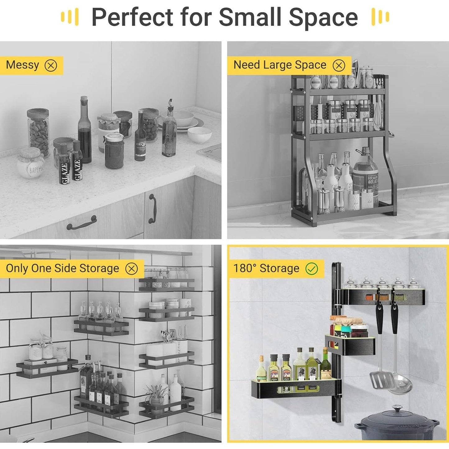 Adjustable and Rotatable Corner Shelf