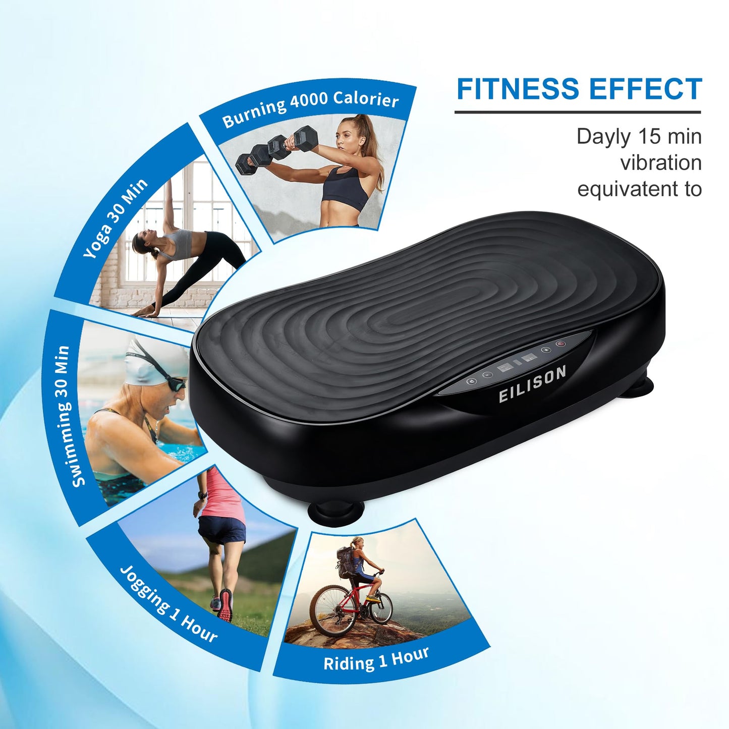 EILISON Glory Vibration Plate Exercise Machine - Lymphatic Drainage Whole Body Workout Vibration Platform 99 Adjustable Speeds Power Shaping Vibrating Plate, Weight Loss, 350 lbs (Glory Black)