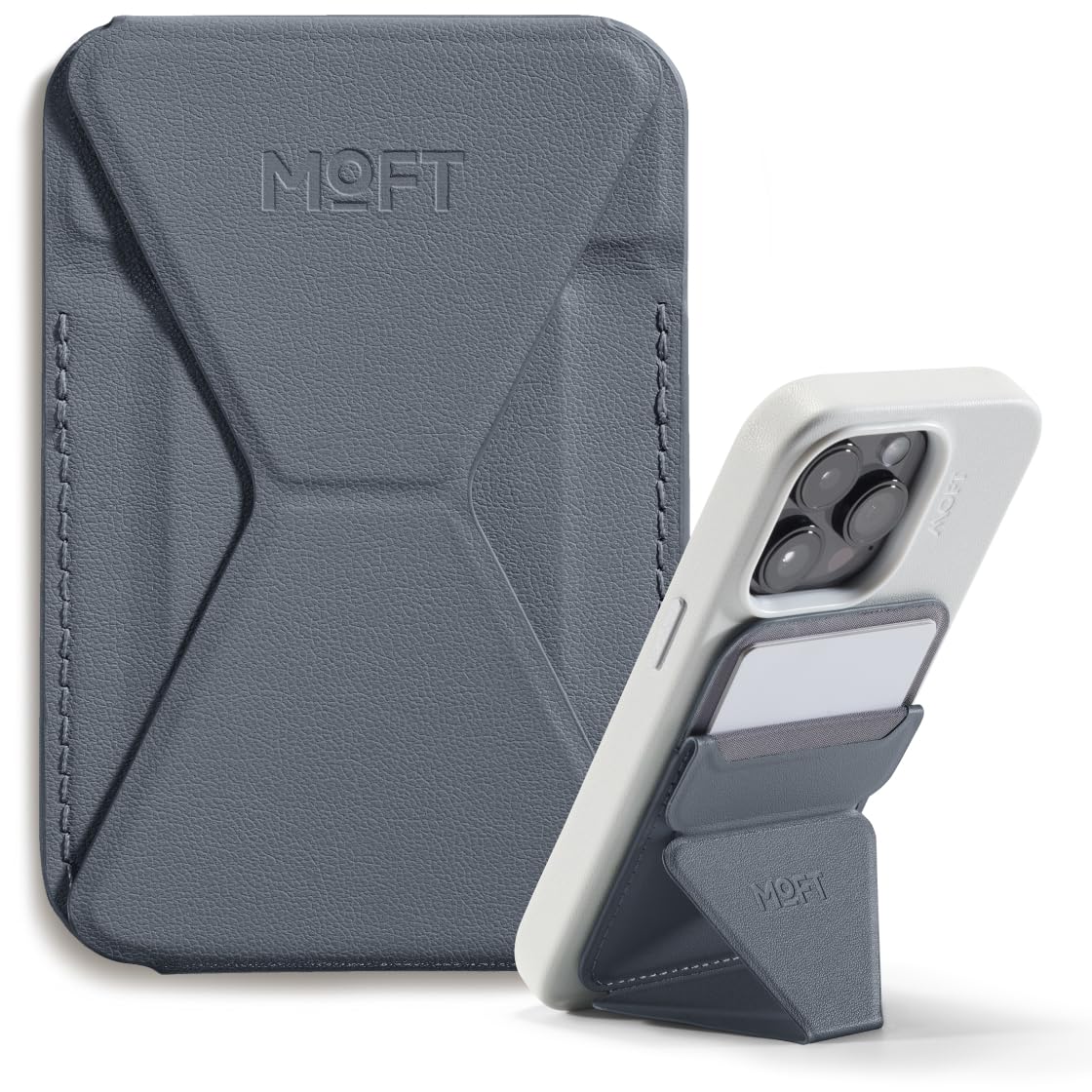 MOFT Magnetic Wallet Stand Compatible with iPhone 17/16/15/14/13/12 Series, Angle Adjustment & Magsafe Compatible MOVAS Phone Stand,Cool Grey - Medaid International