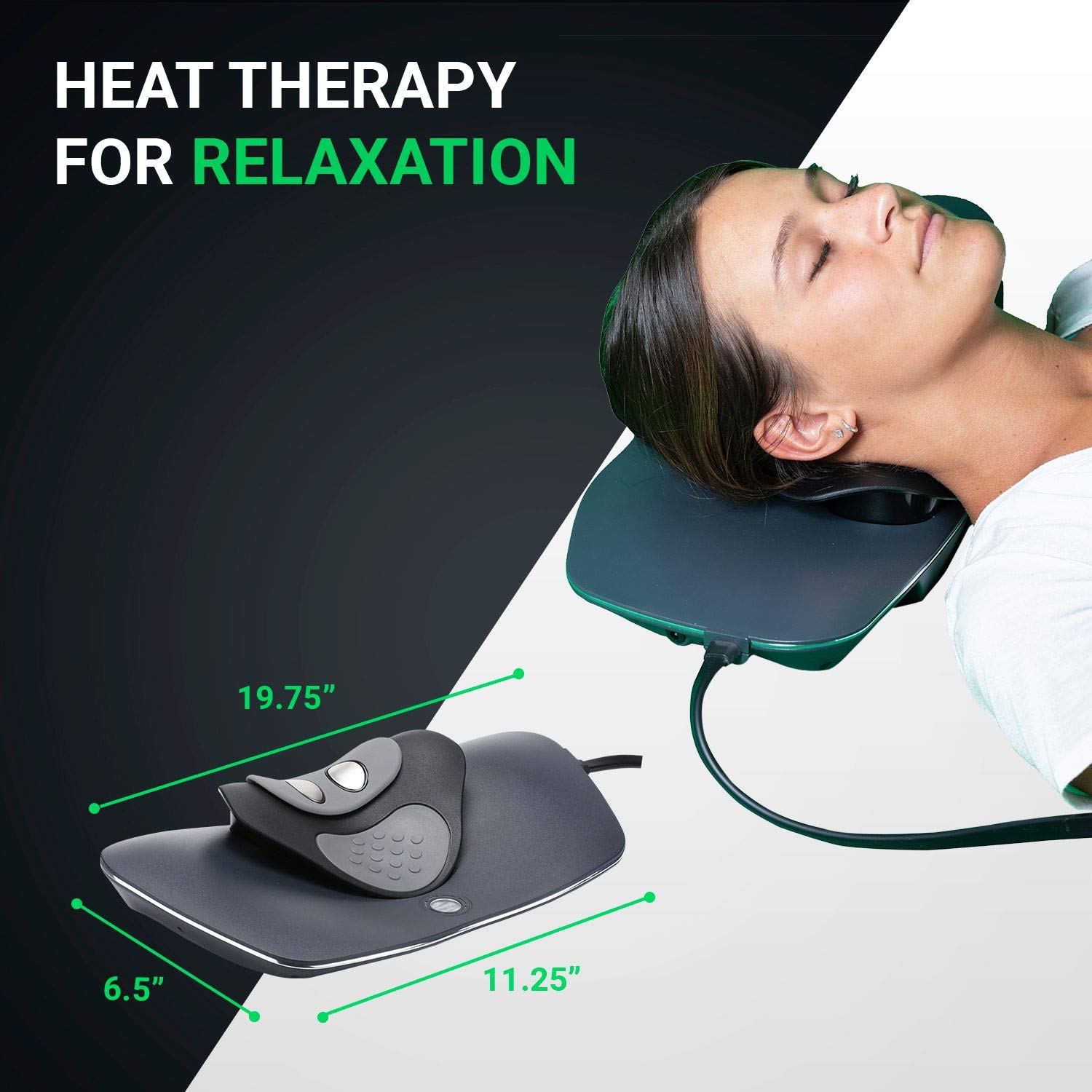 Neck Traction with Heat Therapy by Dynamic Wedge Cervical - Automatic Device, Multi-Function Programs, Adjustable Temperature - Neck Pain Relief, Stretcher - Medaid International