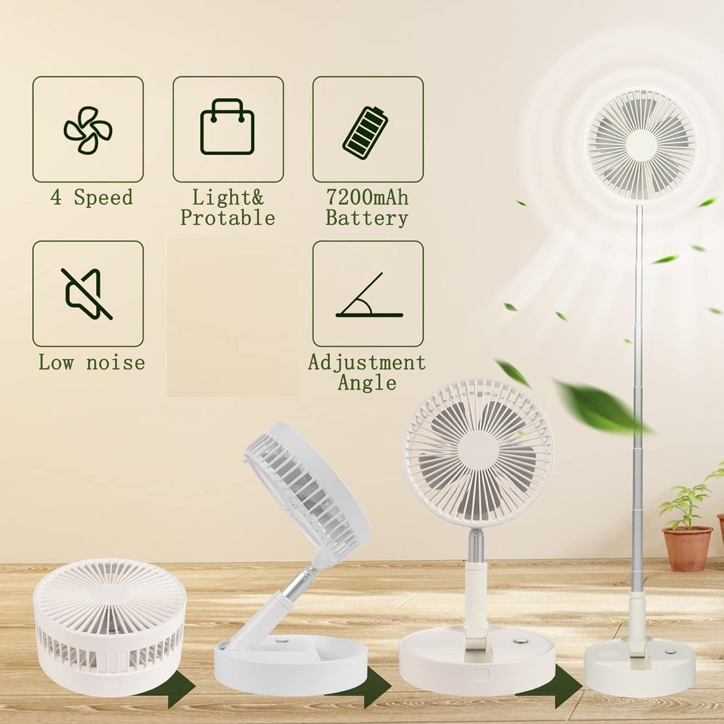 Expandable Folding Standing Fan
