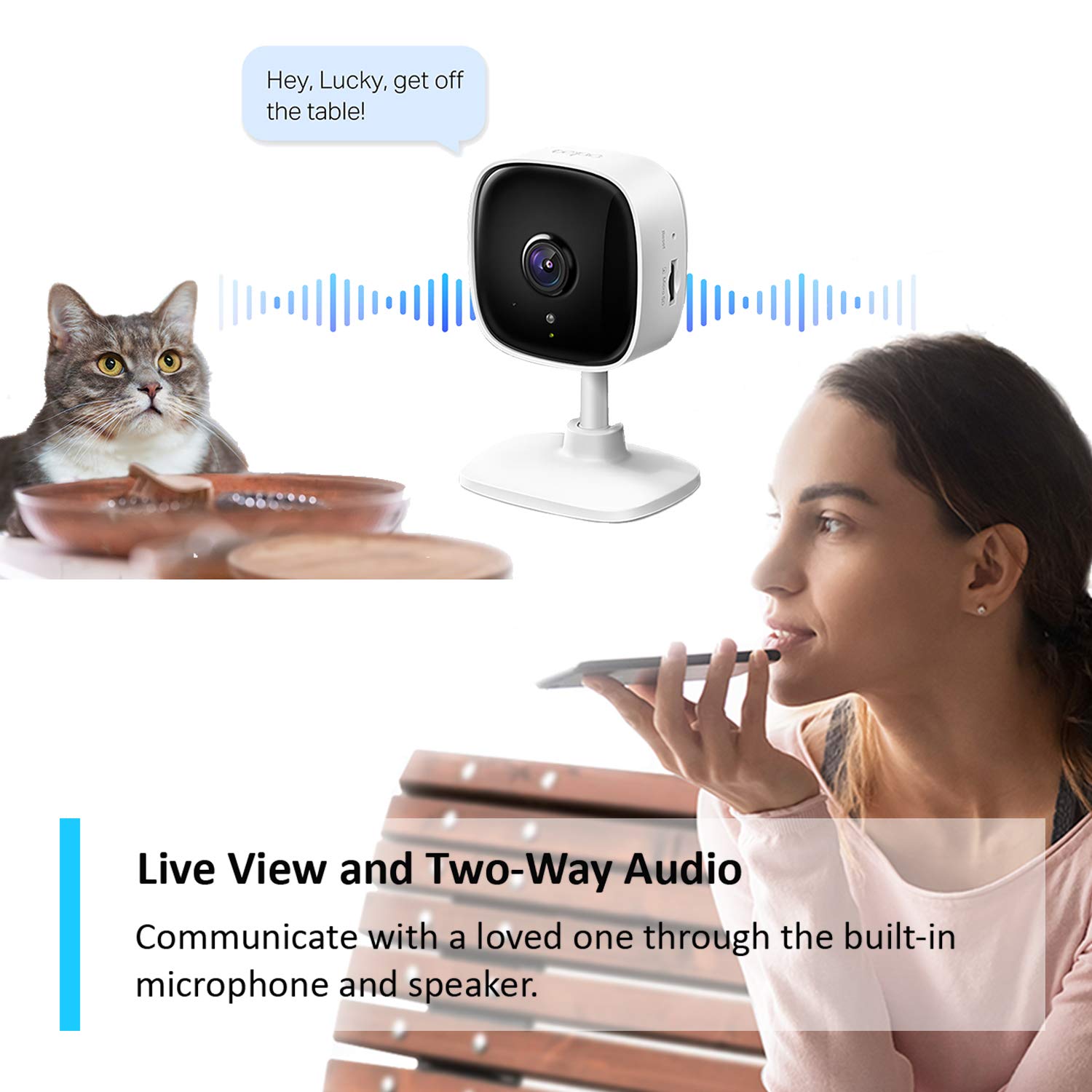 Tapo TP-Link Mini Smart Security Camera, Indoor CCTV, Compatible with Alexa & Google Home, No Hub Required, 1080p, 2-Way Audio, Night Vision, SD Storage, Device Sharing C100 - Medaid International