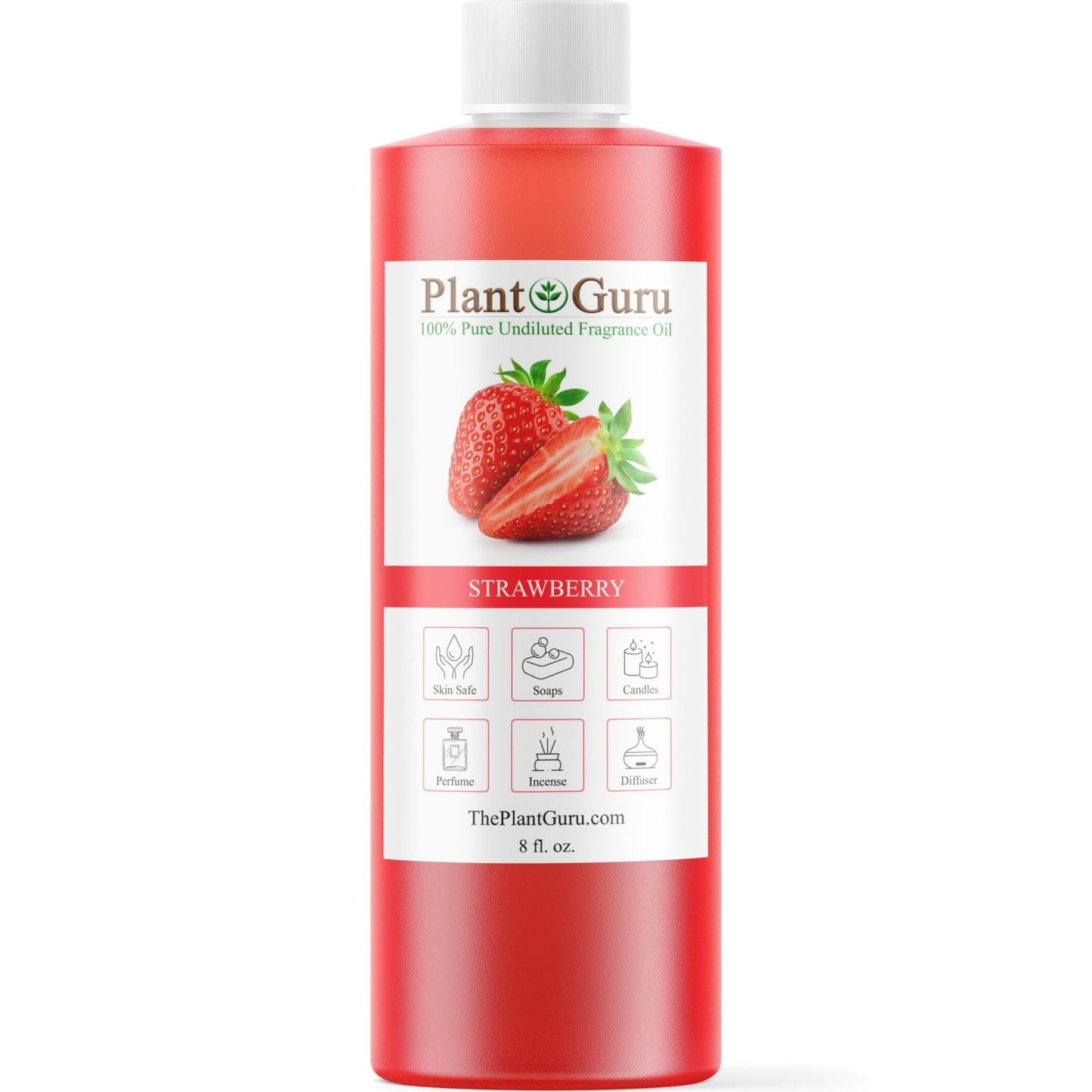 Strawberry Fragrance Oil 8 fl. oz. Scented Oil for DIY Soap Making, Candles, Bath Bombs, Body Butters. Used in Aromatherapy Diffusers, Burners and Warmers. Great Addition to Lotions and Creams. - Medaid International