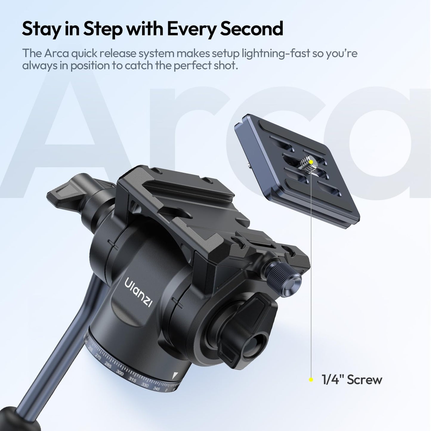 ULANZI Ombra Video Ⅱ Camera Tripod with Fluid Head, 61.5" Travel Tripod with 360° Rotated Arca Quick Release Plate, Portable Stand for Phone Camera Vlogging Video Shooting with Carry Bag Phone Clamp - Medaid International