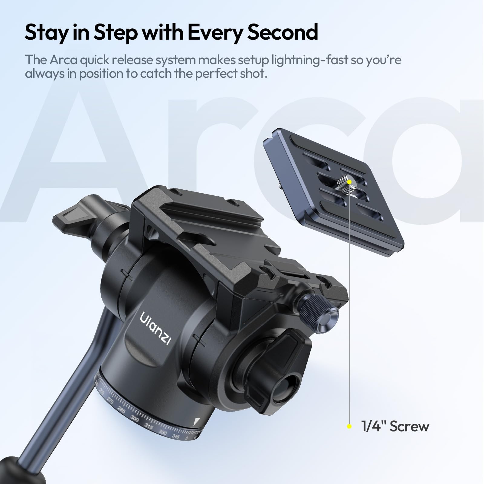 ULANZI Ombra Video Ⅱ Camera Tripod with Fluid Head, 61.5" Travel Tripod with 360° Rotated Arca Quick Release Plate, Portable Stand for Phone Camera Vlogging Video Shooting with Carry Bag Phone Clamp - Medaid International