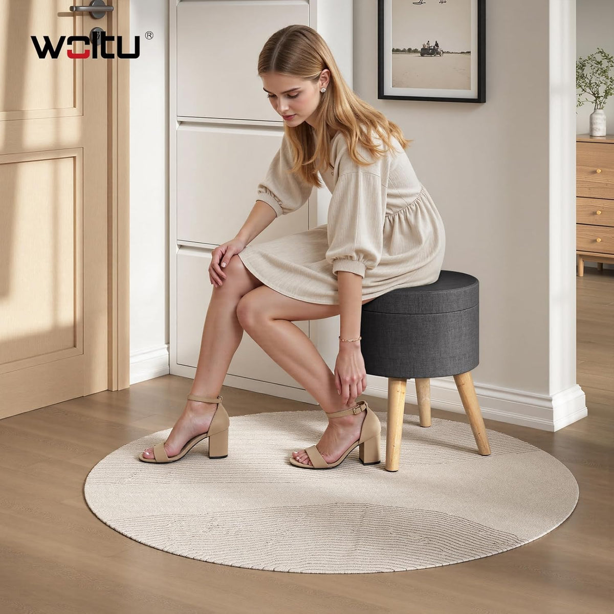 WOLTU Storage Ottoman Chair Stool (SH63RS)