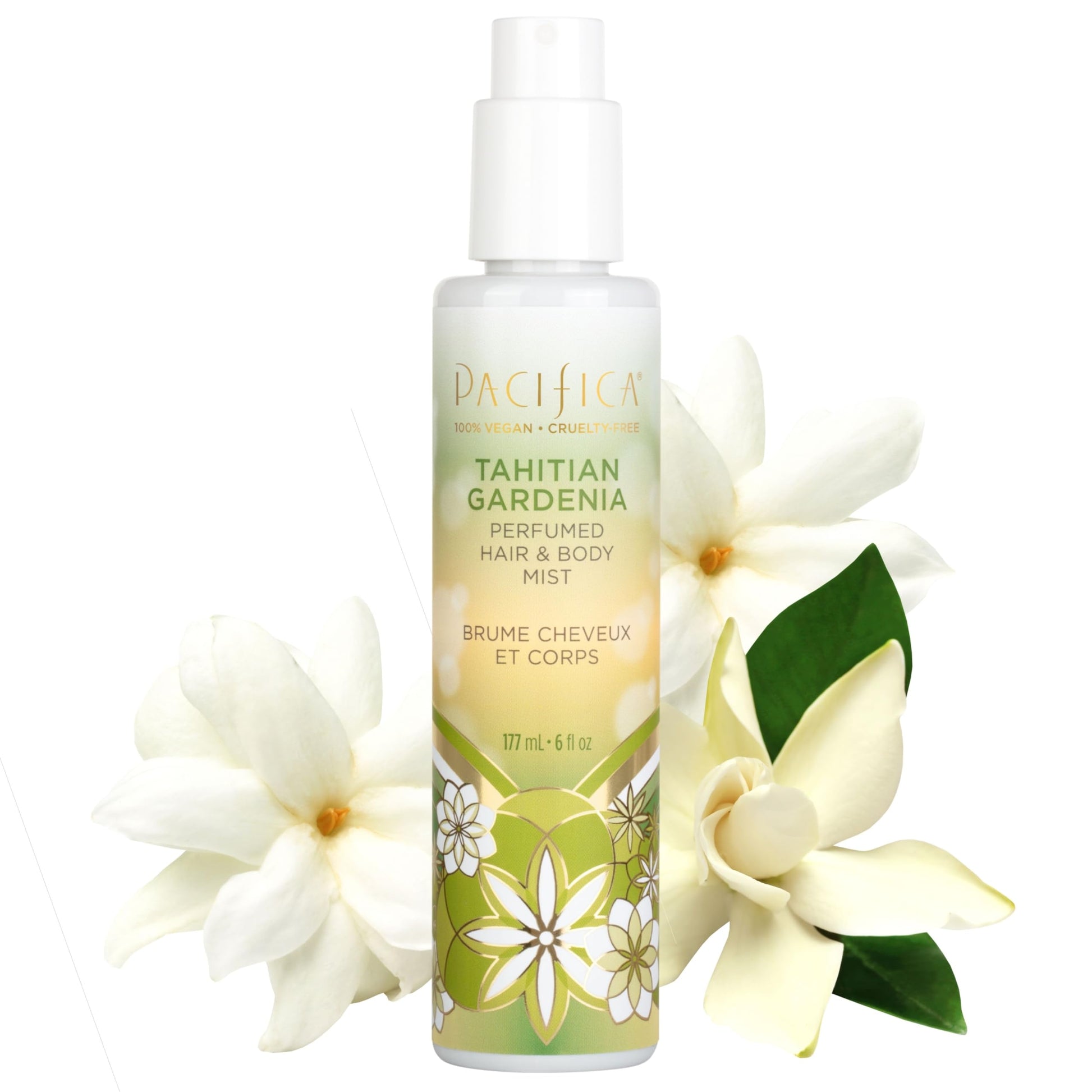 Pacifica Tahitian Gardenia Perfumed Hair & Body Mist, Alcohol-Free Spray Designed For Head-To-Toe Wear, Vegan & Cruelty-Free, 6 Fl Oz - Medaid International