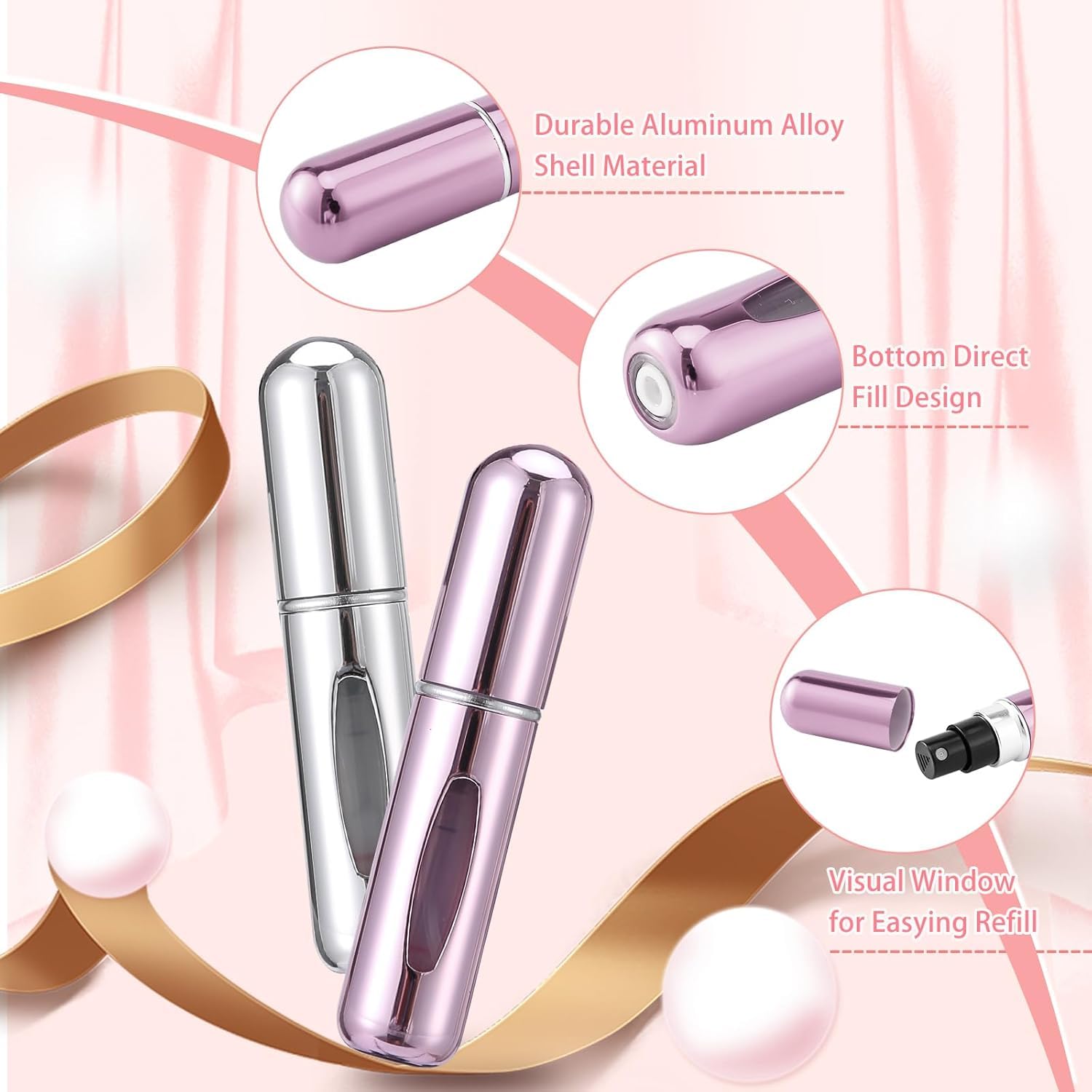 QIBANHUA Refillable Perfume Atomizer Travel 10Pcs 5ML Portable Mini Pocket Perfume Atomizer Bottle Spray For Women Mens Small Mister Spray Bottle For Travel Accessories - Medaid International