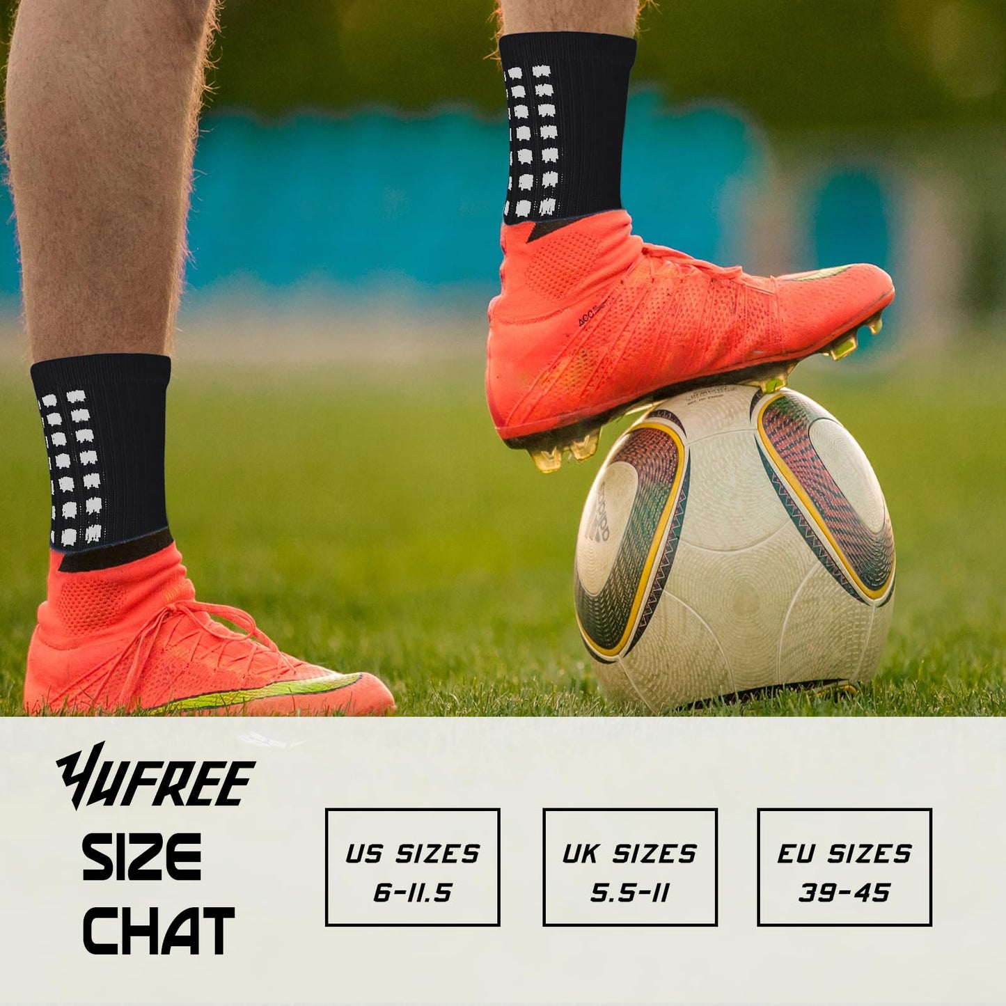 Yufree 4 Pairs Mens Grip Soccer Socks Non Slip Grippy Women Socks for Football Basketball Sports - Medaid International