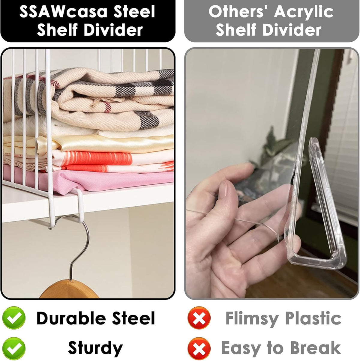 Set of 2 Shelf Divider
