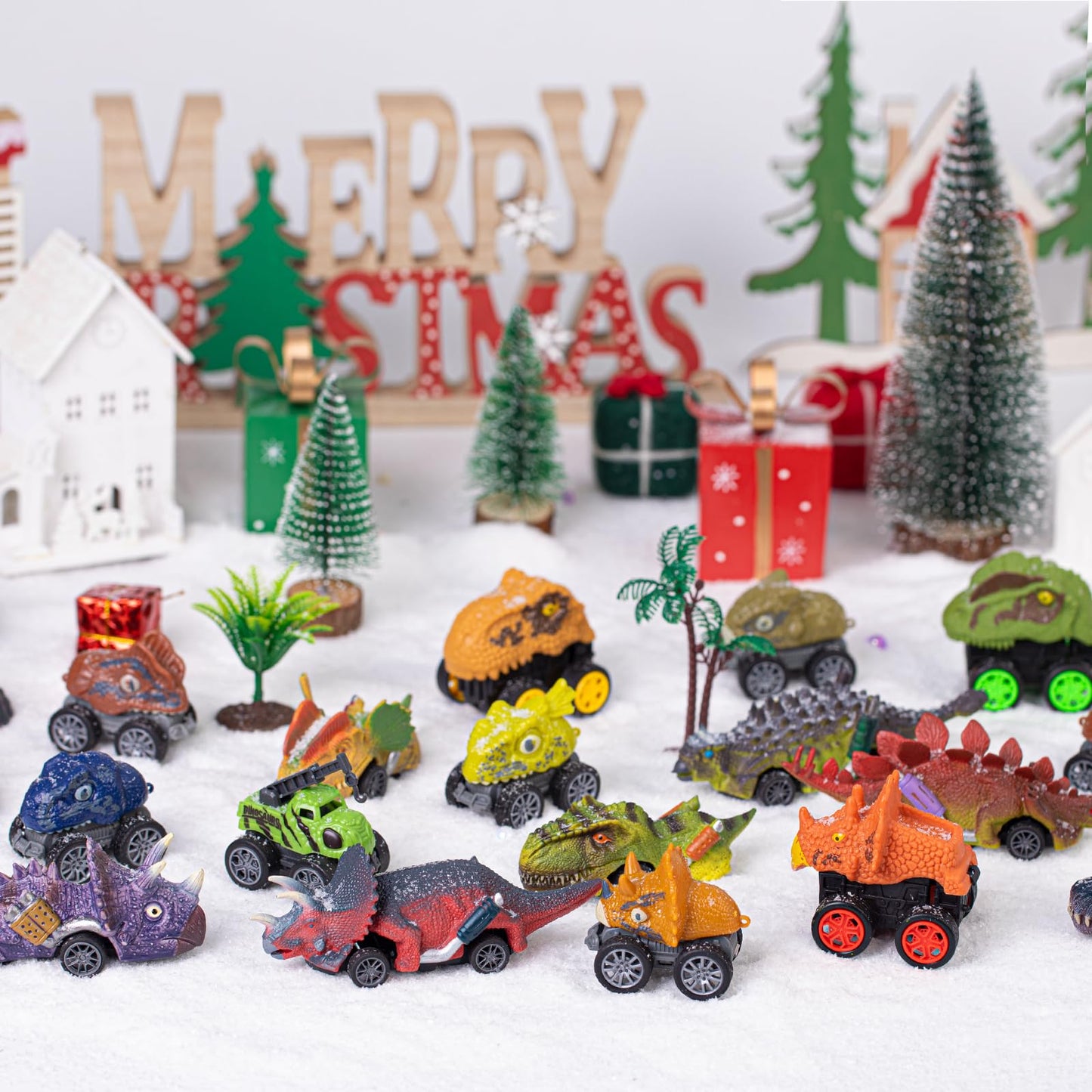 2025 Dinosaur Cars Advent Calendar for Boys Kids, 24 Days Monster Truck Christmas Countdown Calendar Pull Back Cars Set for Boys, Christmas Holiday Gift & Party Favor for Dinosaur Lovers - Medaid International