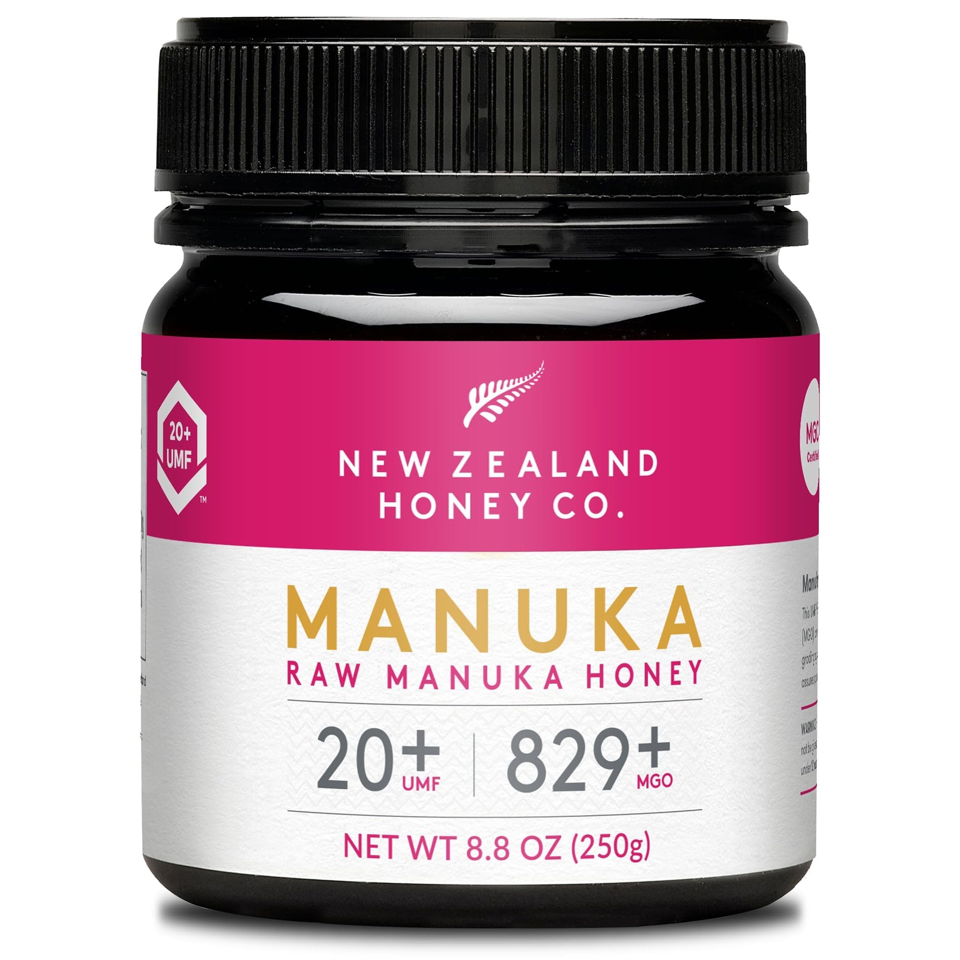 New Zealand Honey Co. Raw Manuka Honey UMF 20+ / MGO 829+ | UMF Certified Raw Medical Grade Honey | 8.8oz - Medaid International
