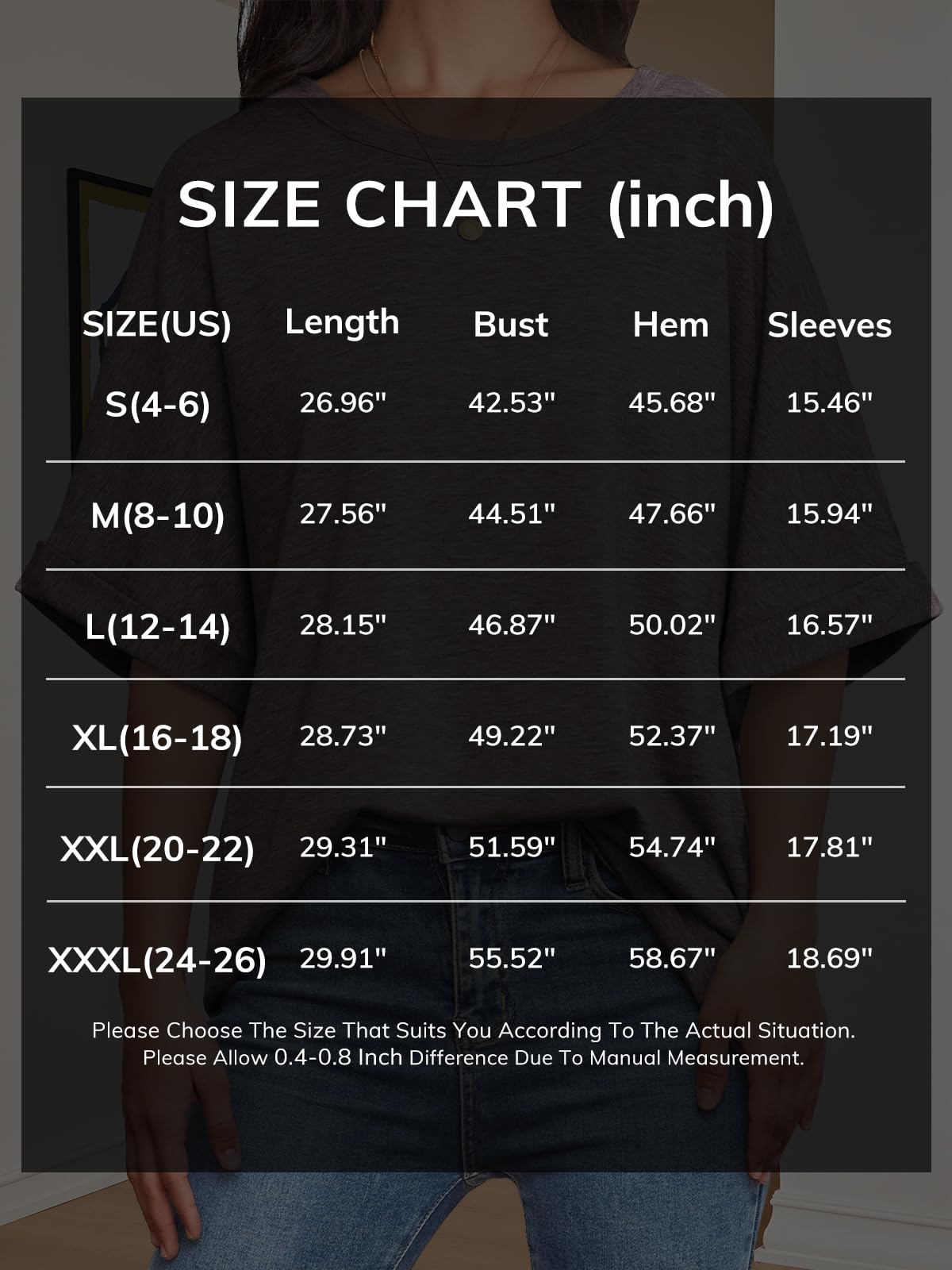 ATHMILE Womens Oversized Black T Shirts Loose Fit Crewneck Short Sleeve Summer Casual Blouse 2025 Y2K ShirtsTops - Medaid International