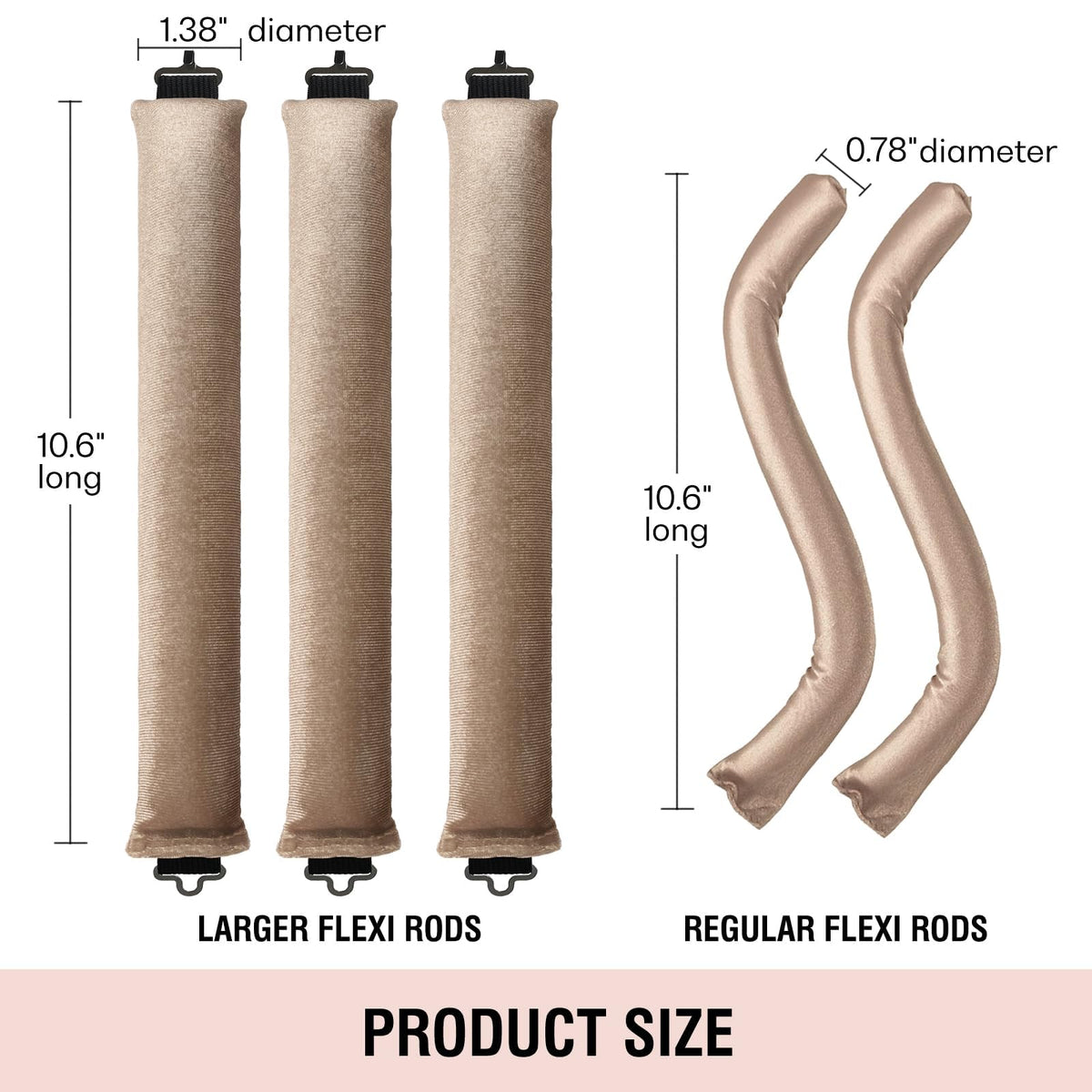 TERRIFI Heatless Hair Curler, Flexi Rods with Hook, Heatless Curling Rod for All Hair Types, No Heat Curlers to Sleep In, Overnight Heatless Curls for Blowout Hair
