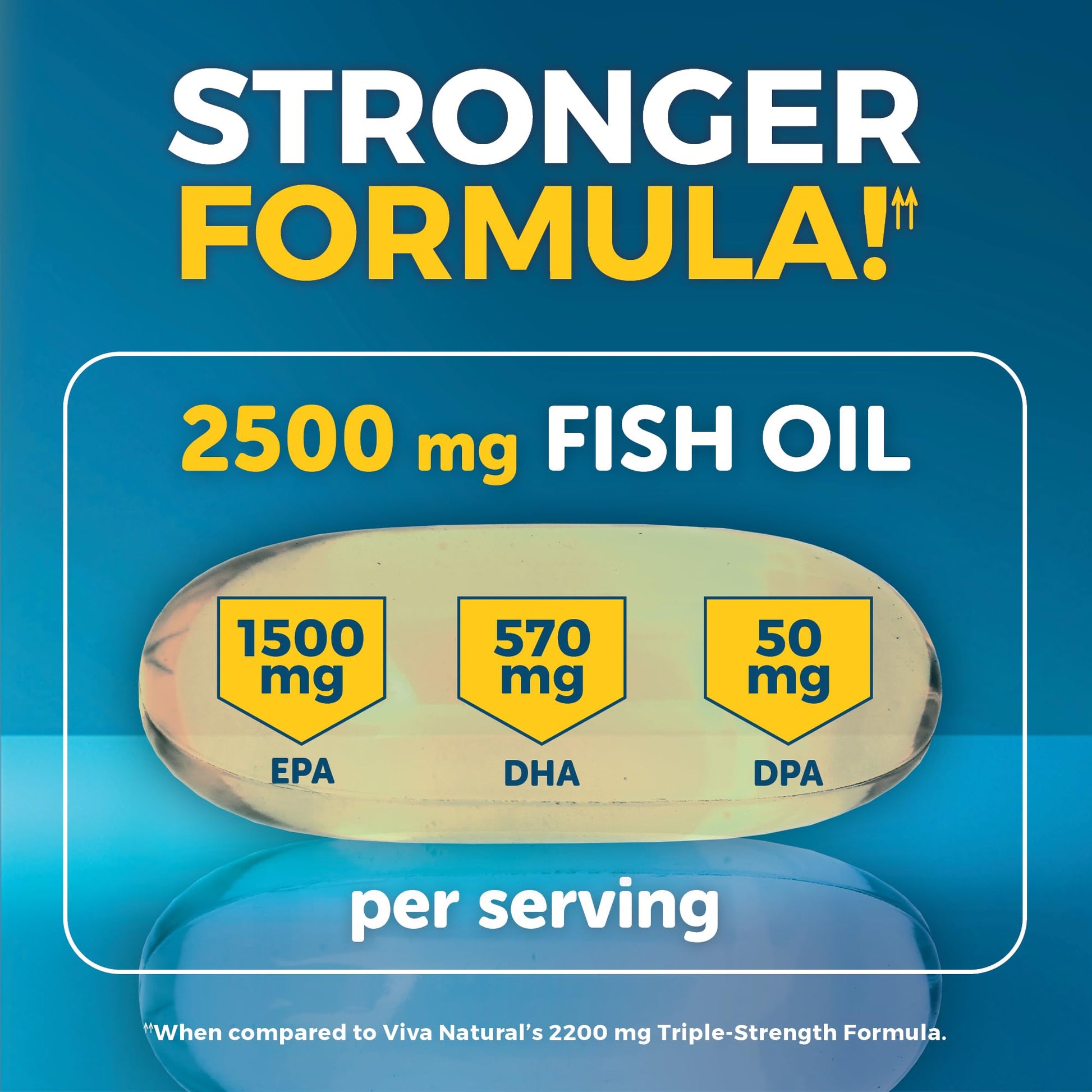 Triple Strength Omega 3 Fish Oil Supplement for Women and Men – 2500 mg High-Potency, Easy-to-Absorb Re-esterified Triglyceride Form, Pescatarian-Friendly DPA EPA DHA Omega 3 Supplement, 180 Softgels - Medaid International