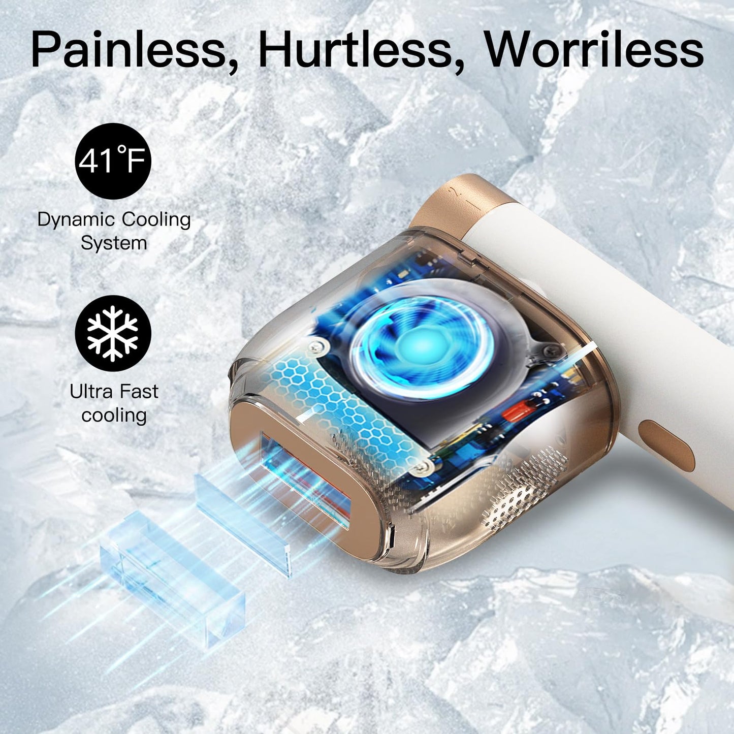 Laser Hair Removal, BoSidin IPL Hair Removal with Painless Ice-Cooling, 2-in-1 Face SR Rejuvenation, 6+1 Modes, 6 Levels Hair Removal for Women Permanent, Laser Hair Removal Kit with Shaver, Goggles - Medaid International