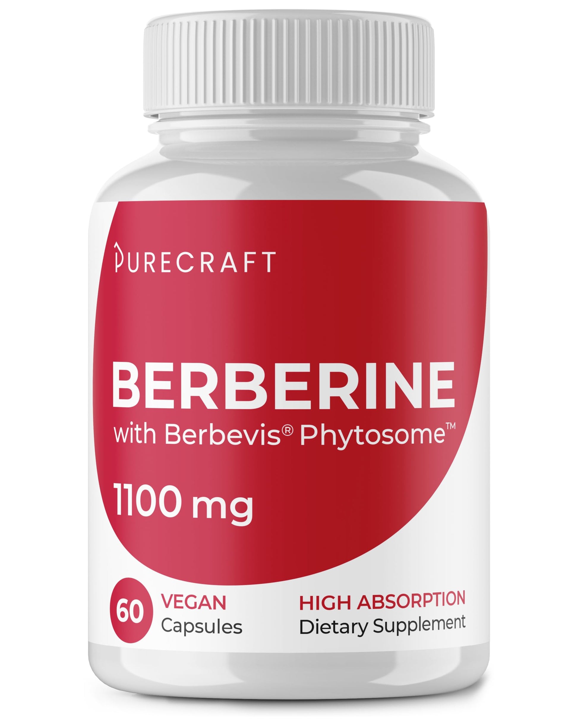 PURECRAFT Berberine Supplement 1000mg - Bioavailable Berberine Phytosome Supplement for Metabolism Support & Circulatory Wellness - 7X Absorption - Non-GMO, Gluten-Free – 60 Capsules - Medaid International