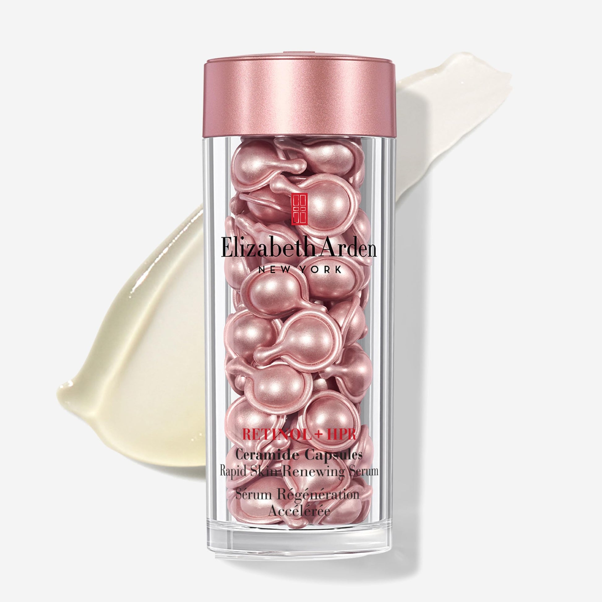 Elizabeth Arden Retinol + HPR Ceramide Rapid Skin Renewing Anti-Aging Face Serum Capsules, Fine Lines & Wrinkles Treatment with Peptides, Vitamin E, & Niacinamide, 60 Count - Medaid International