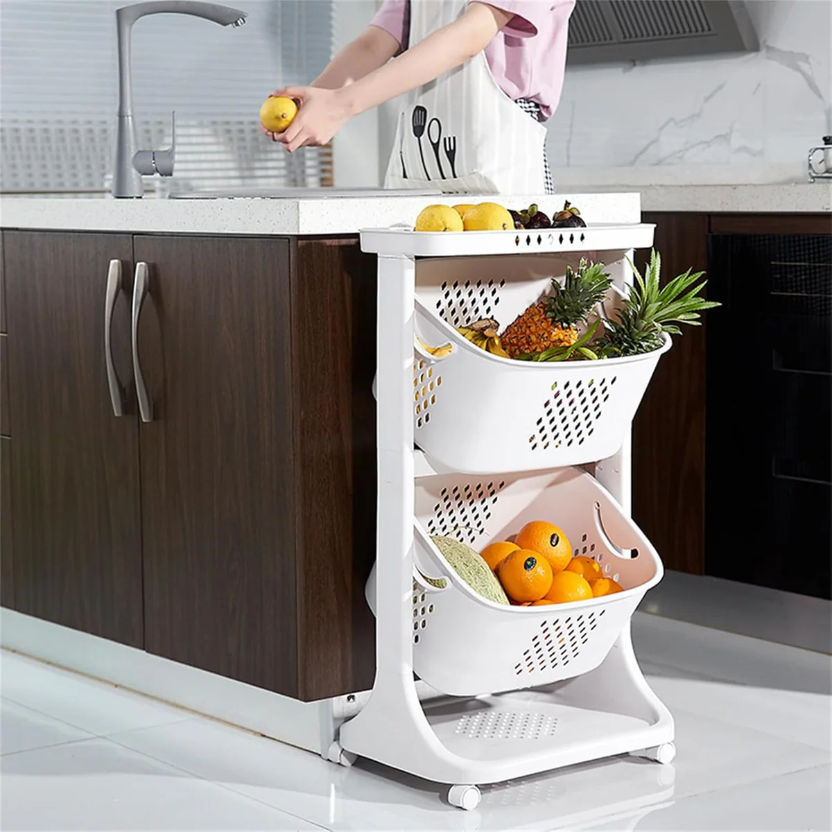 Portable Stackable Storage Baskets 2 Layer - Medaid International
