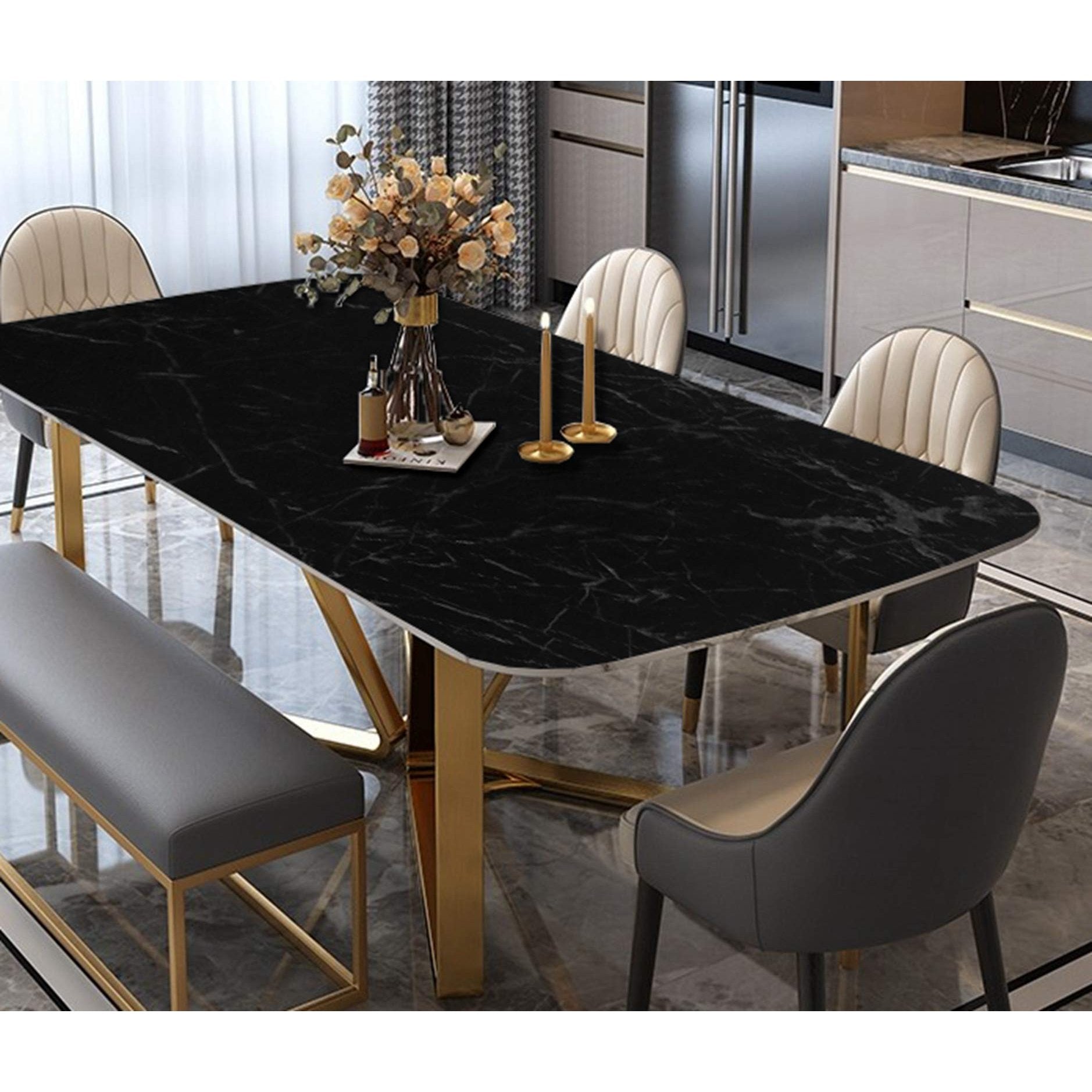 Arthome Black Marble,17"x120" Inches Peel and Stick Wallpaper, Black Marble Contact Paper Self-Adhesive and Removable Vinyl Wallpaper Waterproof Contact Paper for Cabinets Countertops Wall Covering - Medaid International
