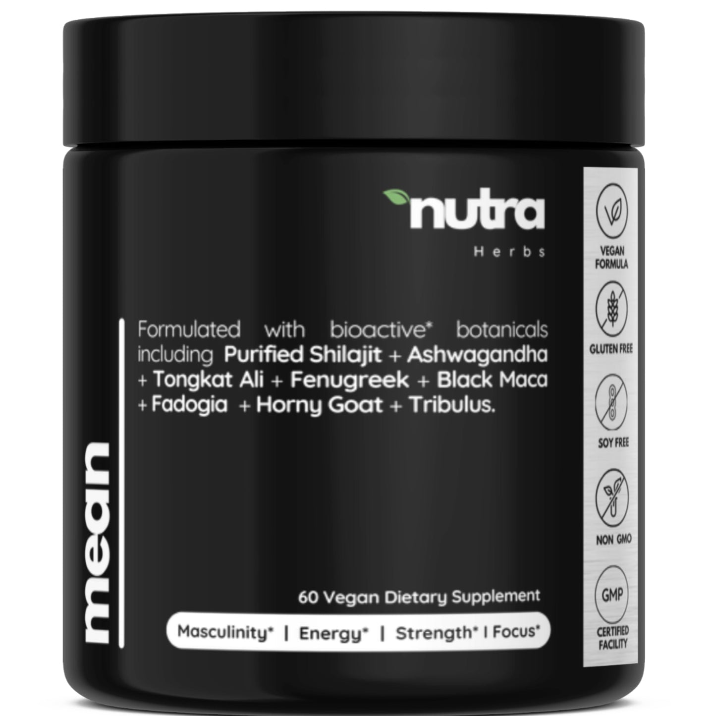 NutraHerds - Men’s Vitality & Testosterone Support | Tongkat Ali + Fadogia Agrestis + Ashwagandha + Shilajit & More | Energy • Stamina • Focus | 2 Capsule Daily | Vegan • Non-GMO • 3rd-Party Tested - Medaid International