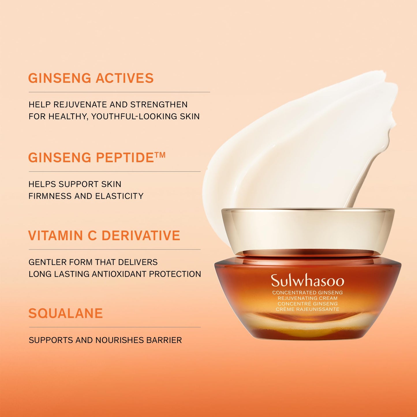 Sulwhasoo Concentrated Ginseng Rejuvenating Cream Mini –Visibly Plump Skin & Wrinkles | Anti-Aging Deep Hydration Moisturizer with Korean Ginseng Actives, Ginseng Peptide & Vitamin C | Korean Skincare - Medaid International