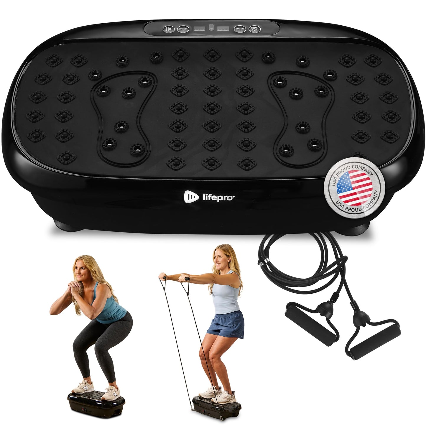 Lifepro HexaPlate Lite Vibration Plate Exercise Machine with Magnetic Acupoints - Full Body Vibration Platform for Beginners and Recovery - Lymphatic Drainage Massager for Muscle Toning and Fitness