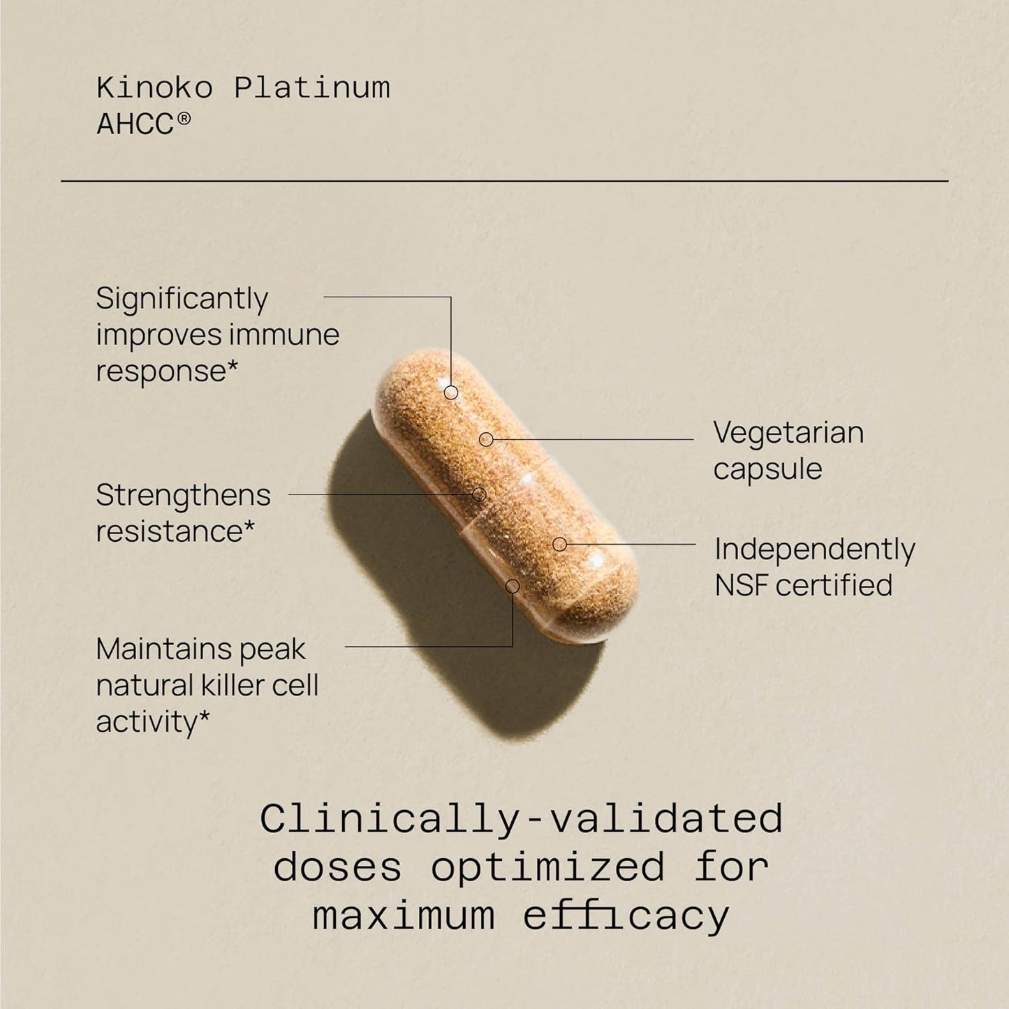 Quality of Life Premium Kinoko Platinum AHCC Herbal Supplement, 750mg of AHCC per Capsule, for Immune Support, Liver Function, Maintains Natural Killer Cell Activity, 1 Pack, 60 Veggie Capsules - Medaid International