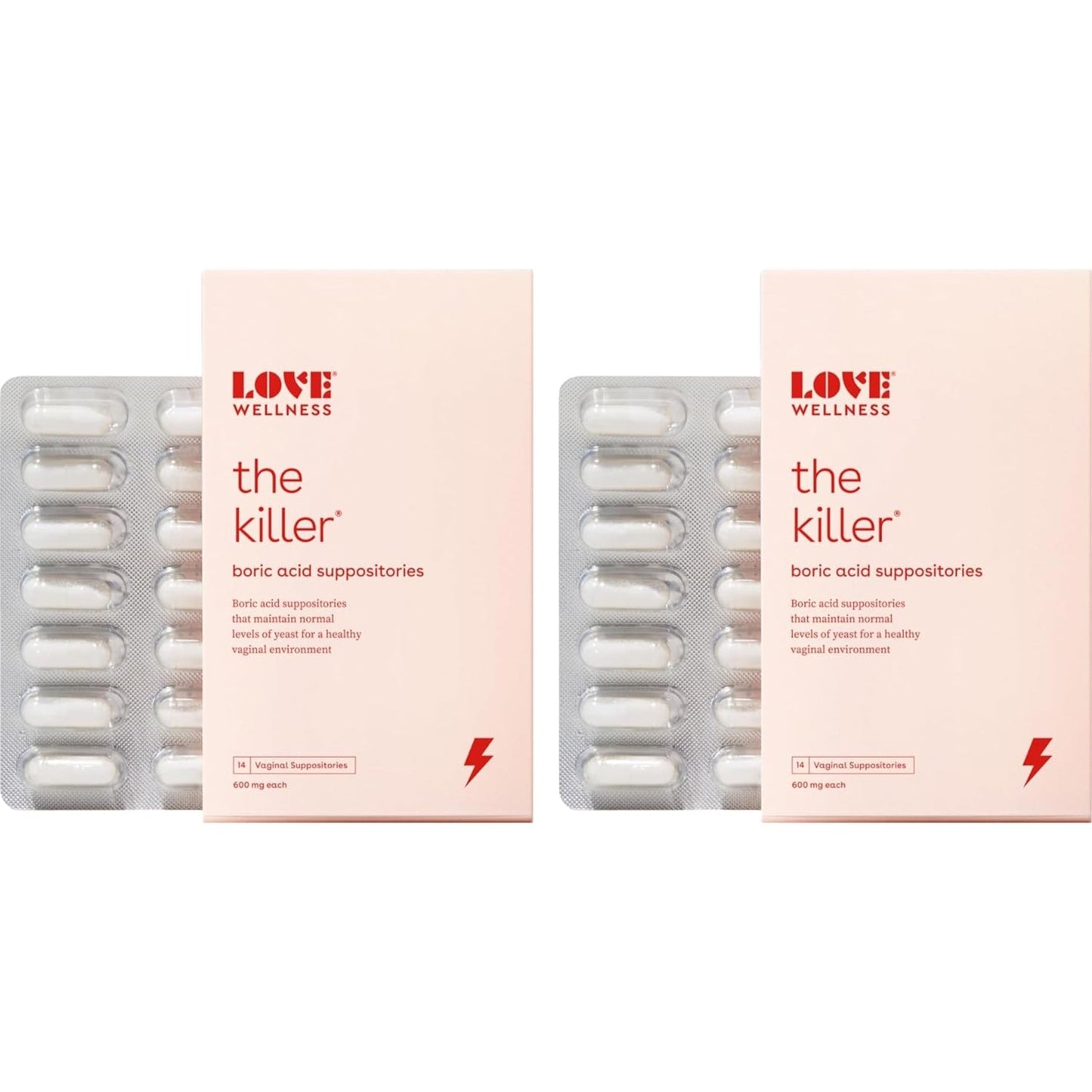 Love Wellness Boric Acid Suppositories for Women, The Killer | Vaginal Suppository for Healthy pH Balance & Odor Control | Hygiene Products for Discomfort | Intimate Feminine Health - Medaid International