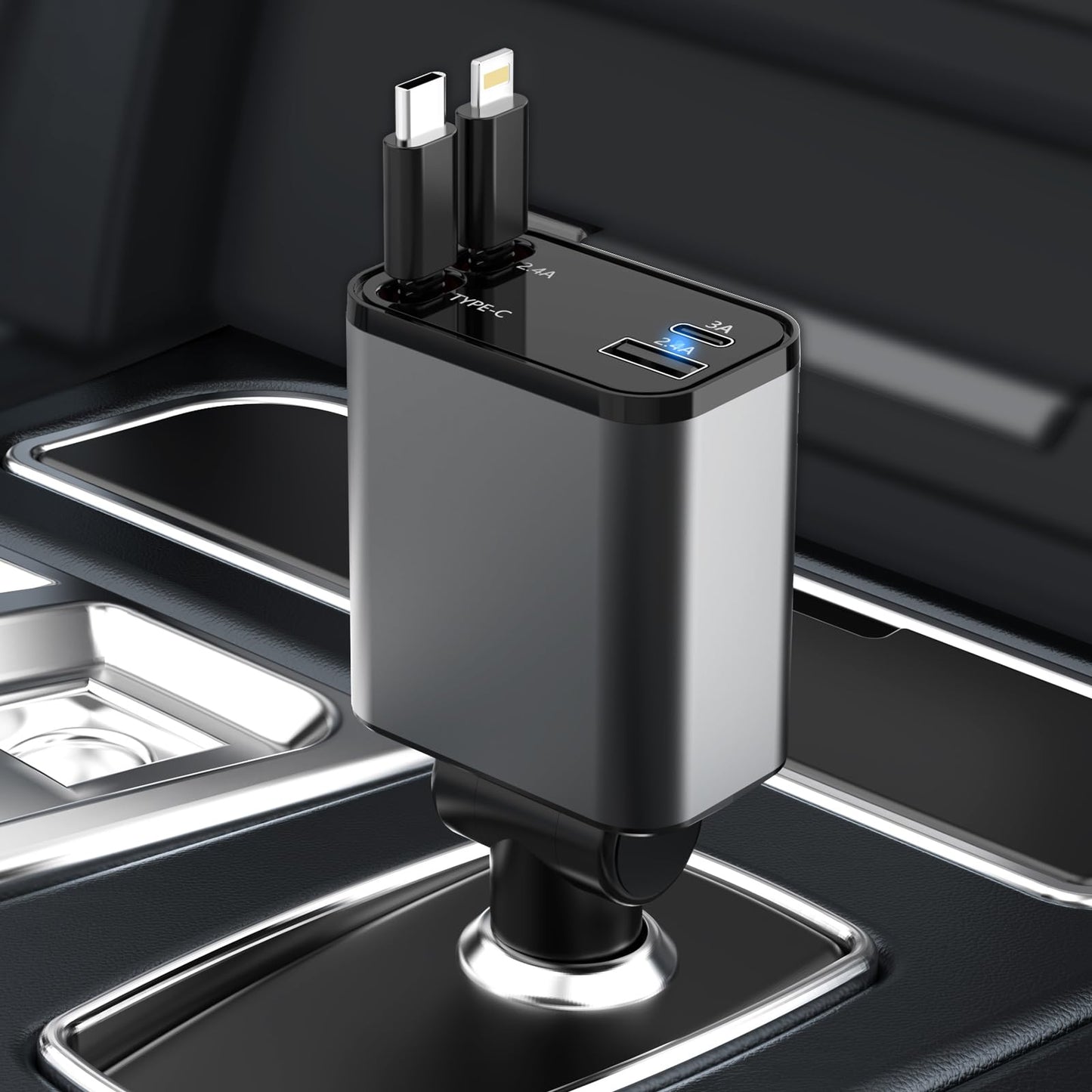 Retractable 4-in-1  Car Charger