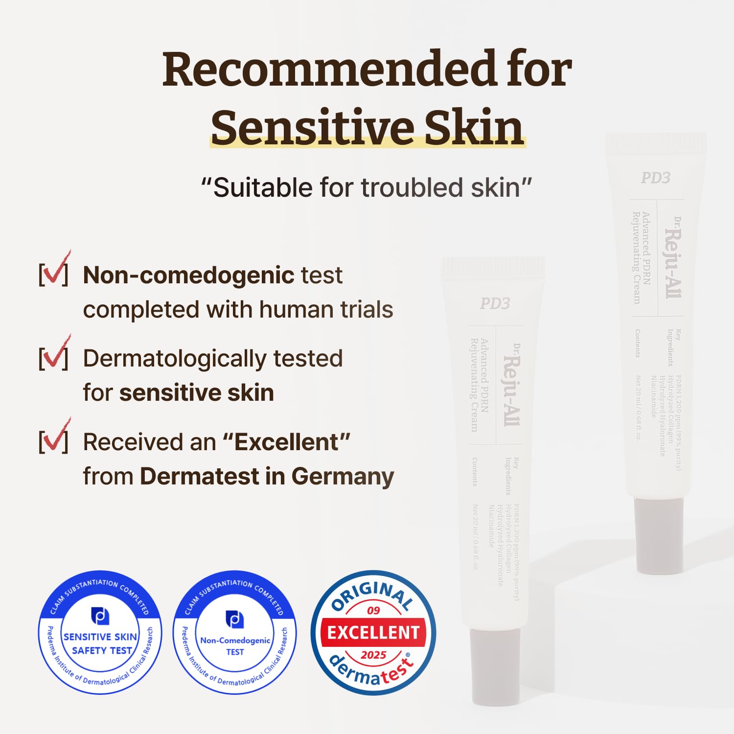 Dr. Reju-All Advanced PDRN Rejuvenating Cream – 99% Pure Salmon DNA PDRN Face Moisturizer – Optimal 1200ppm Concentration for Visible Results – Korean Anti-Aging Skin Care Face Cream - 0.7 Fl Oz - Medaid International