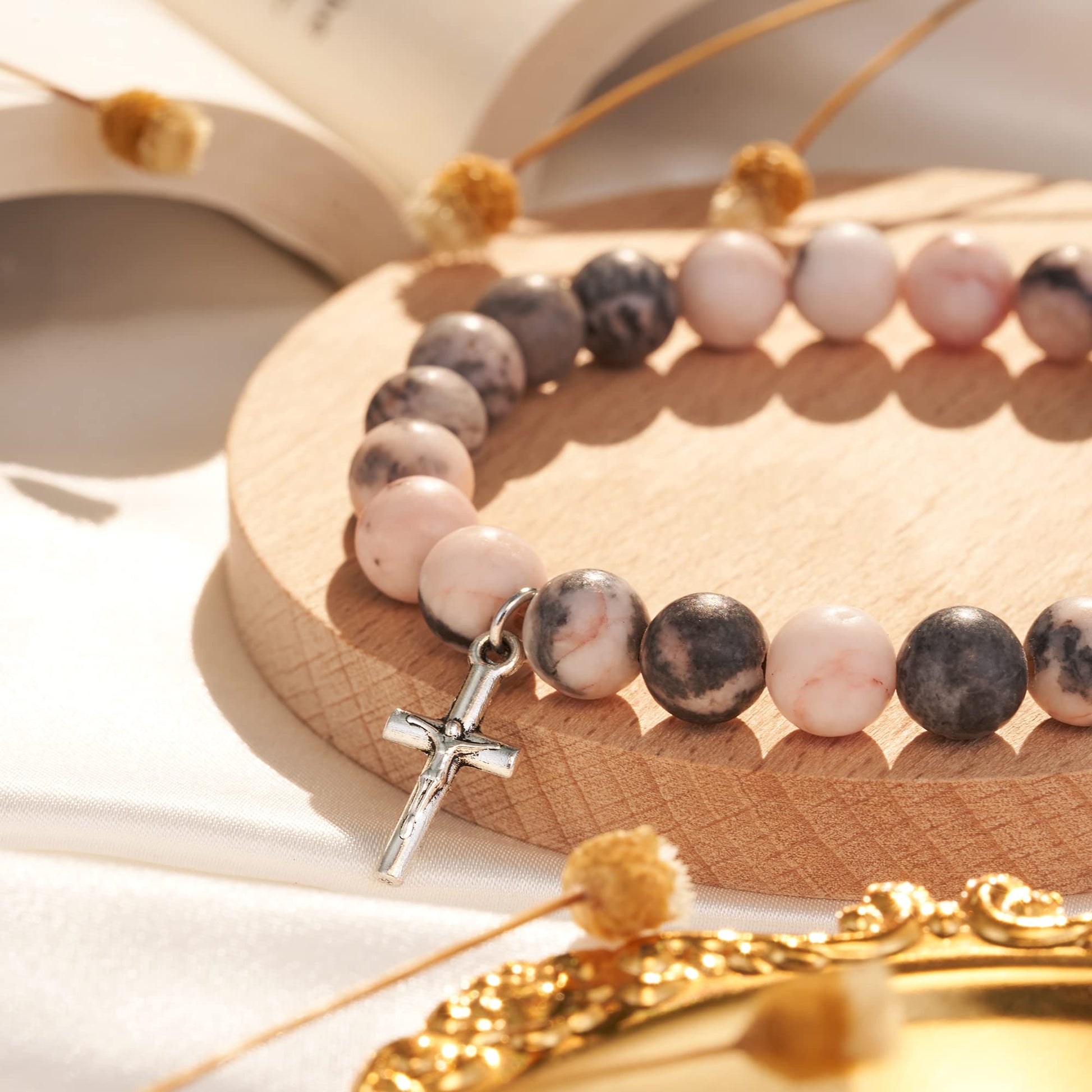 Dabem Christian Cross Bracelet, Religious Easter Gifts for Women Adults, Inspirational Catholic Faith Gifts - Medaid International