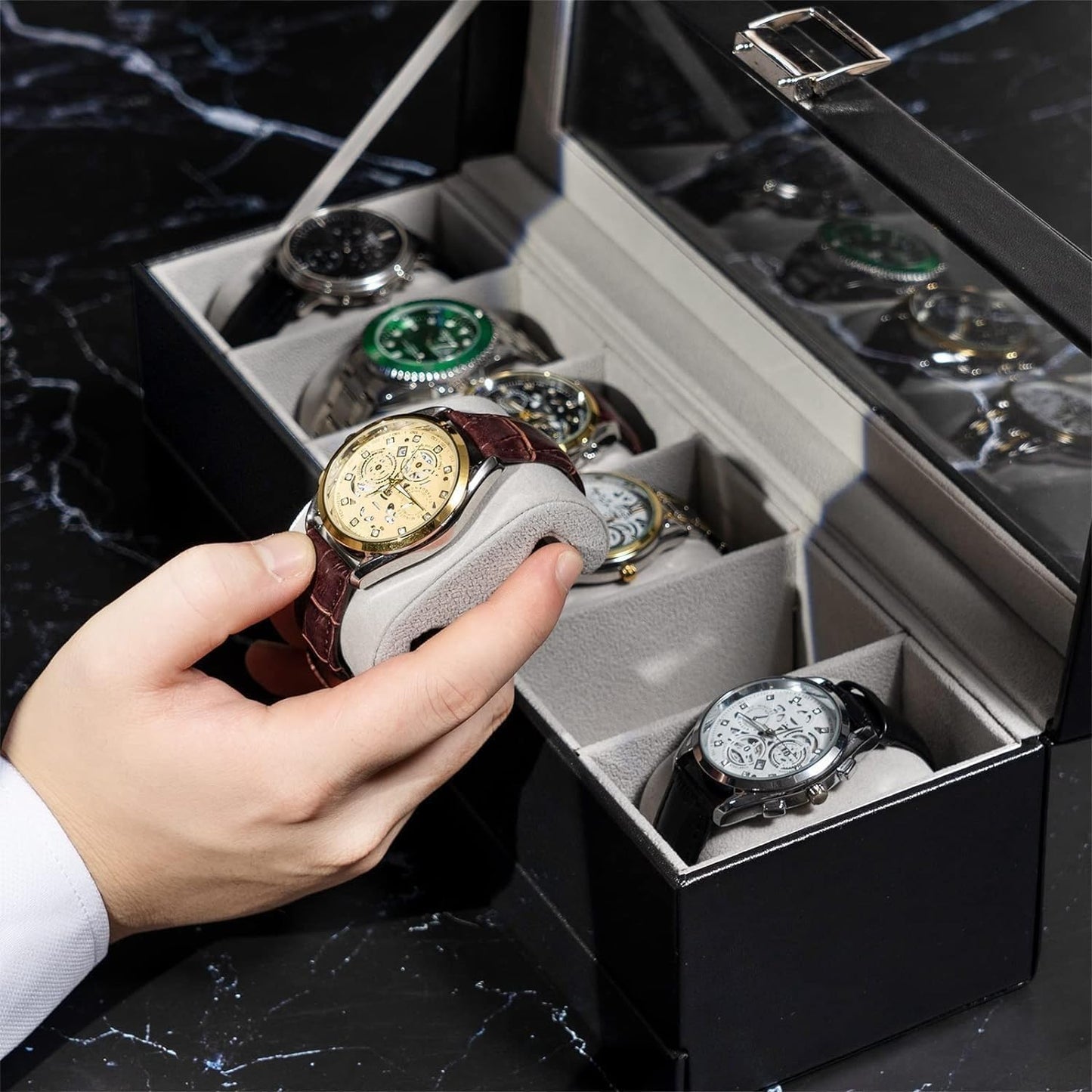 Watch Organizer and Accessories Premium Leather