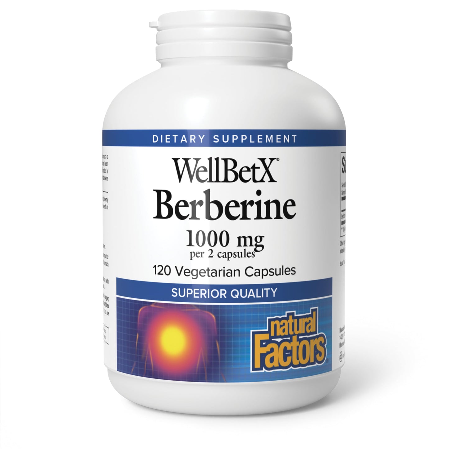 Natural Factors WellBetX Berberine - Daily Supplement Supports Metabolic Health - Formula Supports Healthy Heart - Gluten-Free & Vegan - 120 Vegetarian Capsules (120 Servings) - Medaid International
