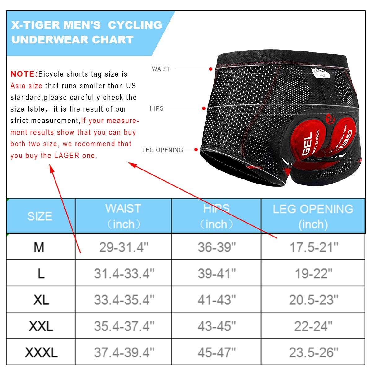 TERRIFI Men's Cycling Shorts 5D Padded, Loose-fit MTB Biking Shorts Pants, Suitable for Men Zipper Pockets, Adsorbent Design (XL)