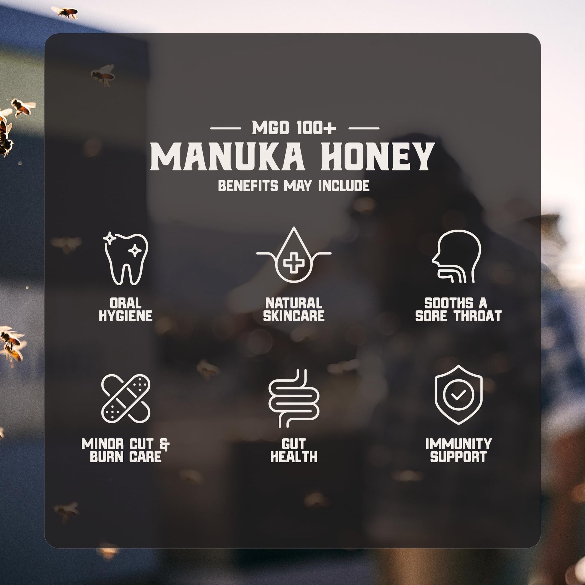 Gold Fern Honey - Raw New Zealand Manuka Honey | 8.8oz MGO 100+ | Pure, Natural, Unpasteurized, and Unfiltered Superfood Honey, Traceable from Hive to Hand. - Medaid International